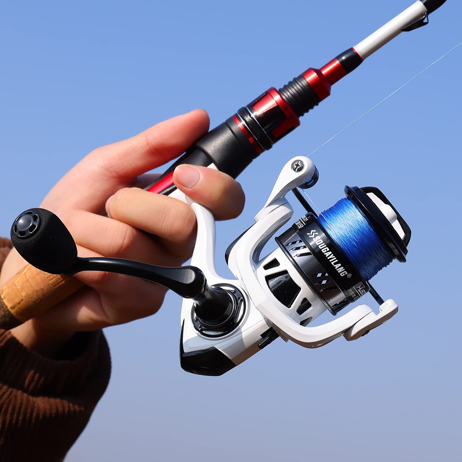 Sougayilang Spinning Combo - Medium Heavy Fishing Rod with 2000 Spinning Reel Set | Bass Fishing Tackle Kit for Freshwater & Saltwater Angling | Perfect for Shore Fishing, Boat Fishing, and Tournament Casting