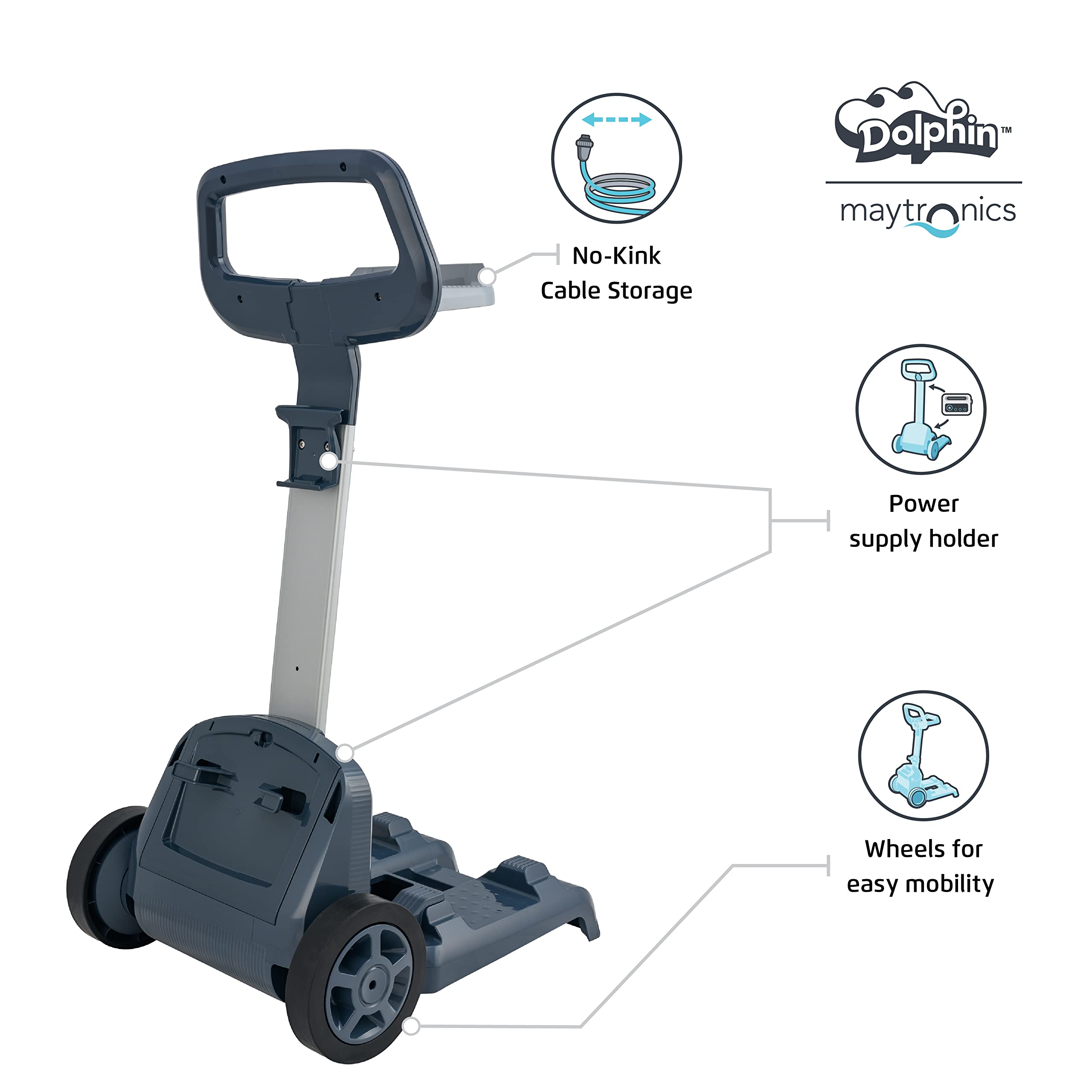 Dolphin Triton PS Robotic Pool Cleaner with Powerstream Technology - Upgraded Swivel & Caddy Included | Automatic In-Ground Pool Vacuum for Efficient Cleaning | Perfect for Home, Resort & Commercial Pools
