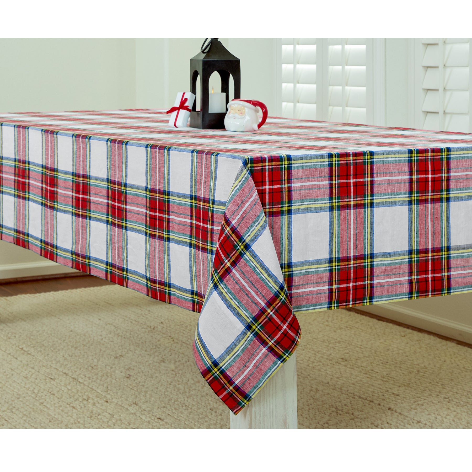 Premium Stewart Plaid Tablecloth - 100% Cotton, Wrinkle-Resistant, Washable - Perfect for Dining Room, Kitchen, Party & Holiday Decor