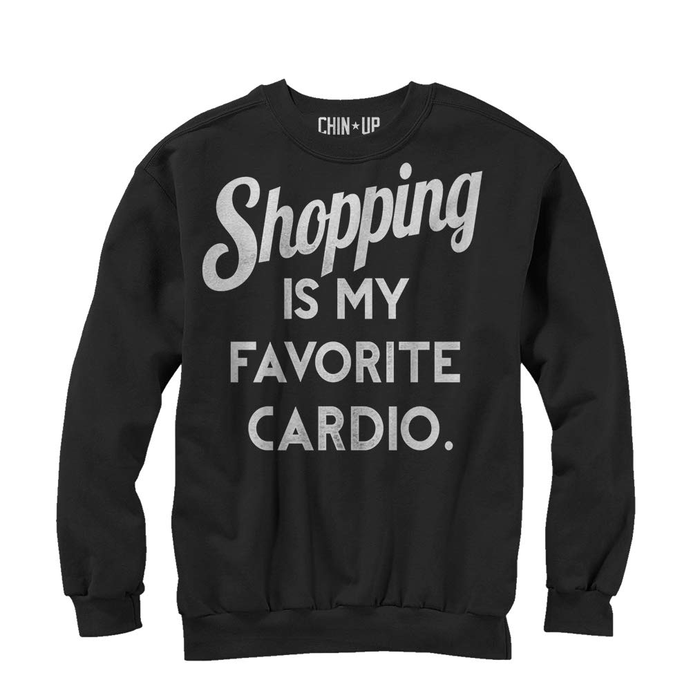 Women's Chin UP Shopping is Cardio Sweatshirt - Funny Gym Workout Hoodie for Women - Perfect for Running, Yoga & Fitness Motivation