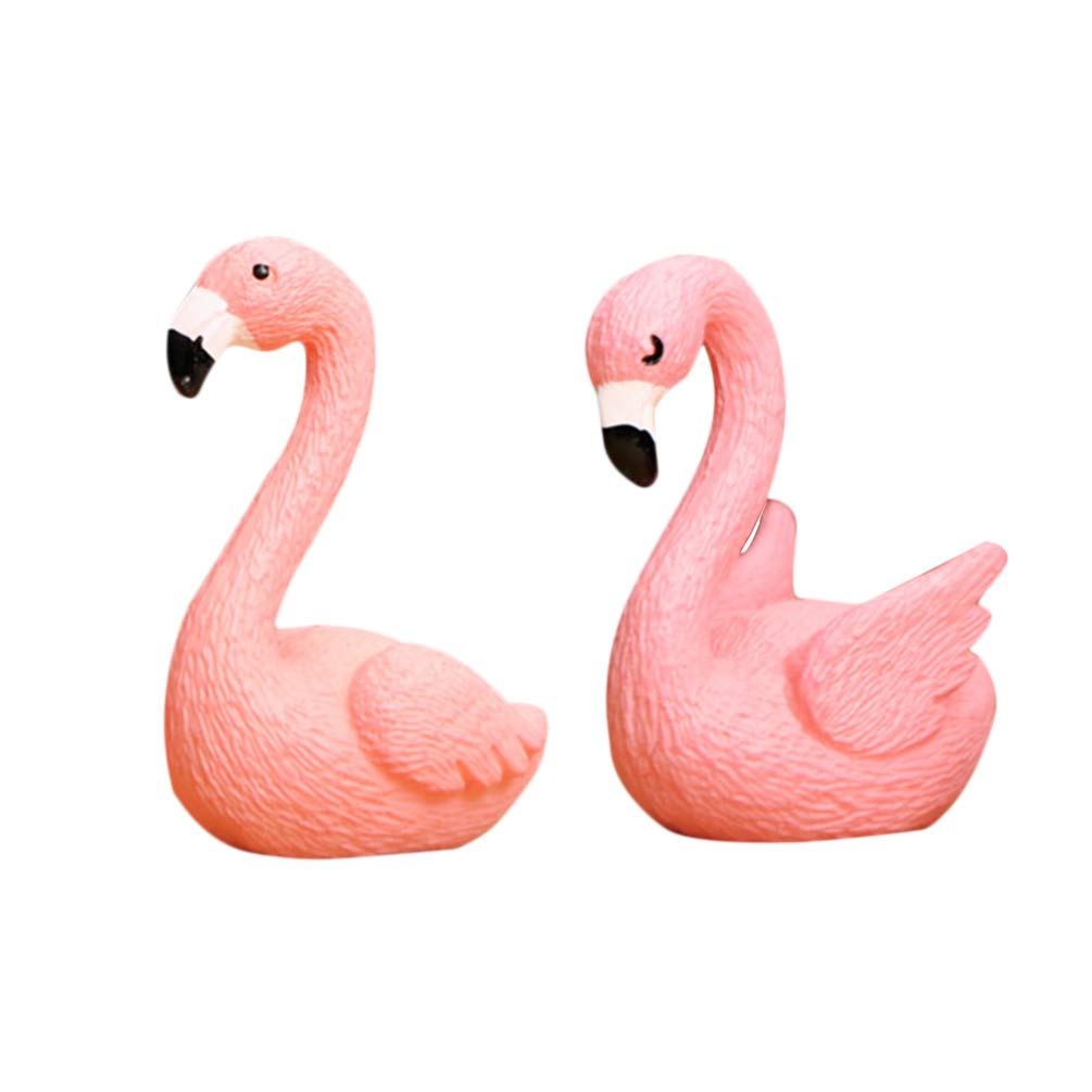 Yardwe 8PCS Mini Flamingo Figurines for Home Decor, Wedding Centerpieces, Garden Planters, Cake Toppers & Terrarium Decorations - Two Stylish Designs