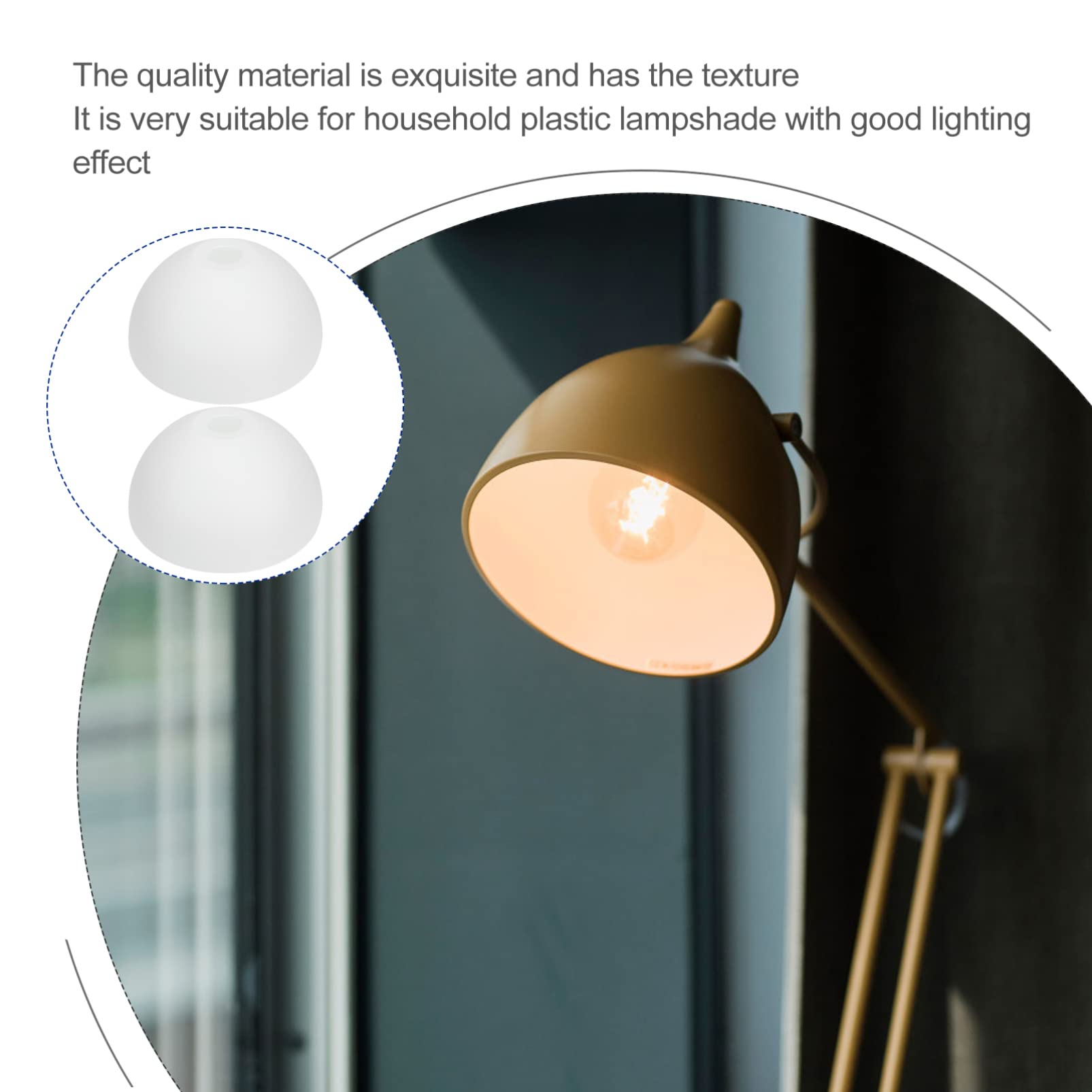 DOITOOL 2-Pack White Plastic Pendant Lamp Shades - Modern Hanging Light Covers Replacement for Ceiling Fixtures - Perfect for Dining Room, Kitchen Island & Bedroom Lighting