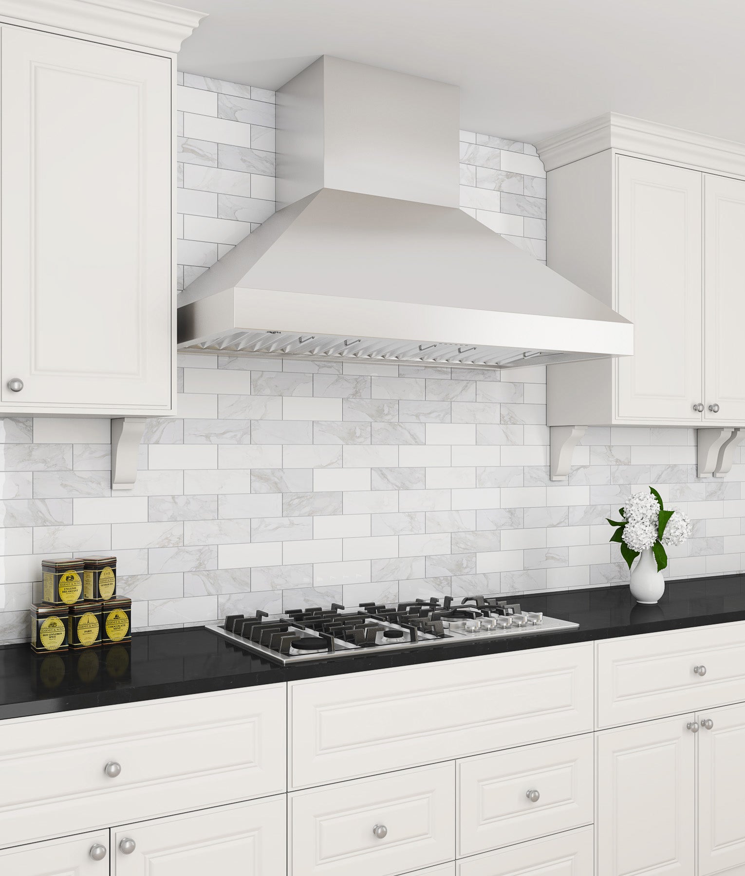 WPRO Turbo 48-Inch Wall Mount Range Hood - 1000 CFM Powerful Kitchen Ventilation for Home Cooking & Smoke Removal