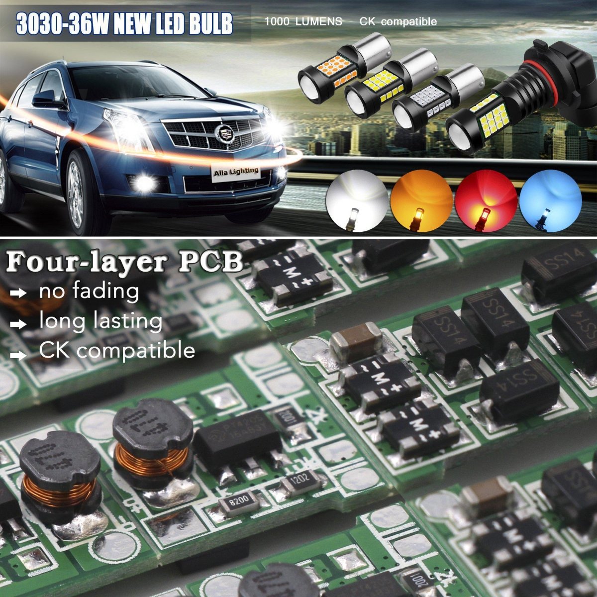 P21W 1156 LED Bulbs - Super Bright Reverse Signal, Brake, Stop & DRL Lights - 3497 Compatible - Perfect for Cars, Trucks, SUVs & Motorcycles - Enhanced Visibility & Safety