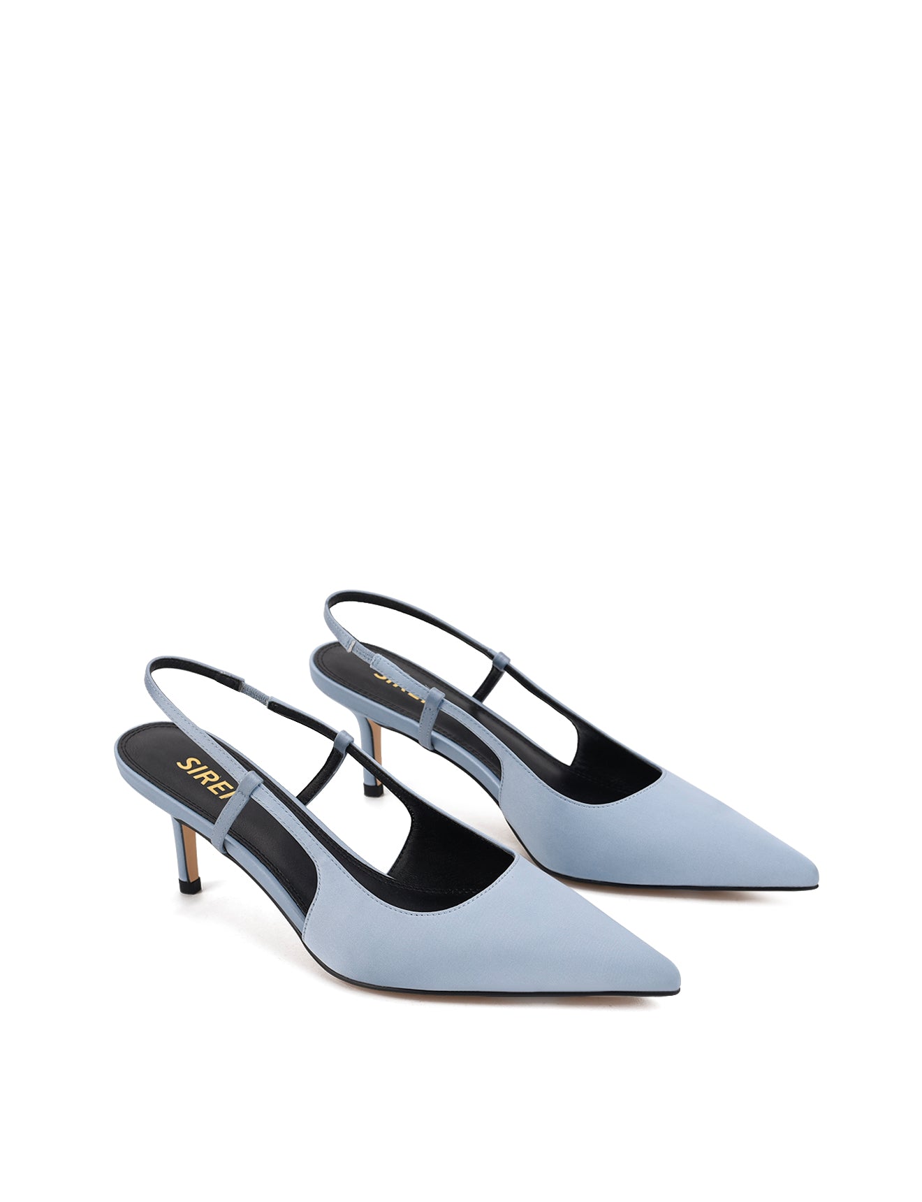 Yohana Women's Blue Satin Heeled Slingback Sandals - Elegant Dress Shoes for Weddings, Parties & Special Occasions