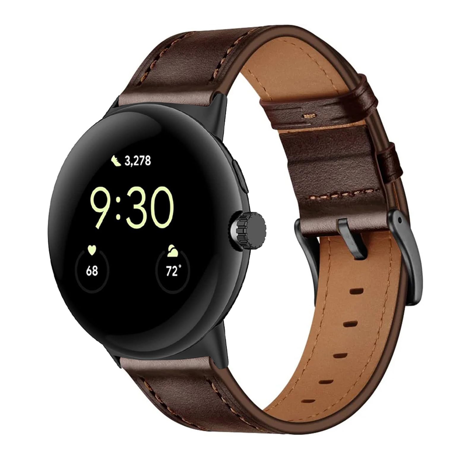 **Premium Genuine Leather Bands for Google Pixel Watch - Adjustable Clasp Strap for Men & Women - Perfect for Work, Gym & Everyday Wear**