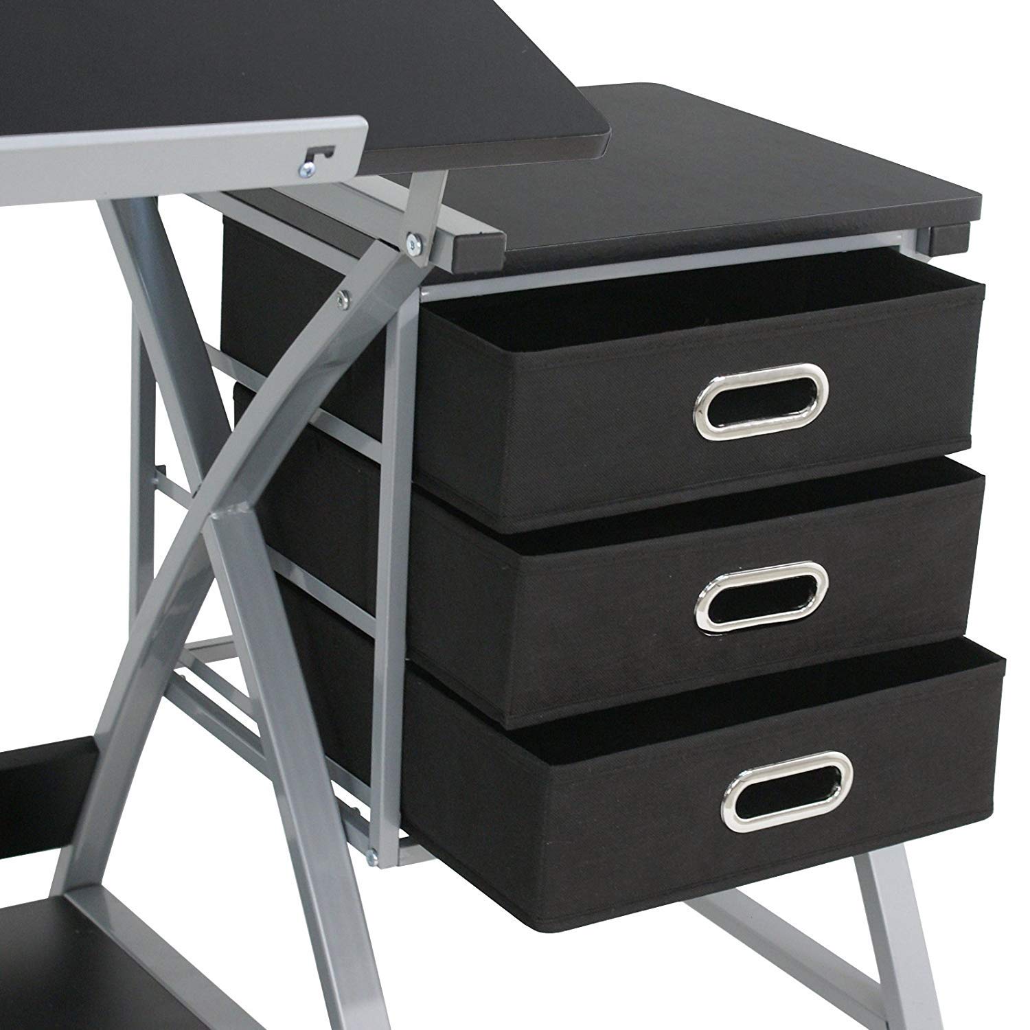 Saturnpower Adjustable Drafting Table - Art & Craft Drawing Desk with Stool & Drawers, Foldable Tilted Tabletop for Artists, Architects & Students | Perfect for Home Studio, Office & Classroom Workspaces