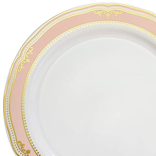 Scalloped in White / Blush & Gold