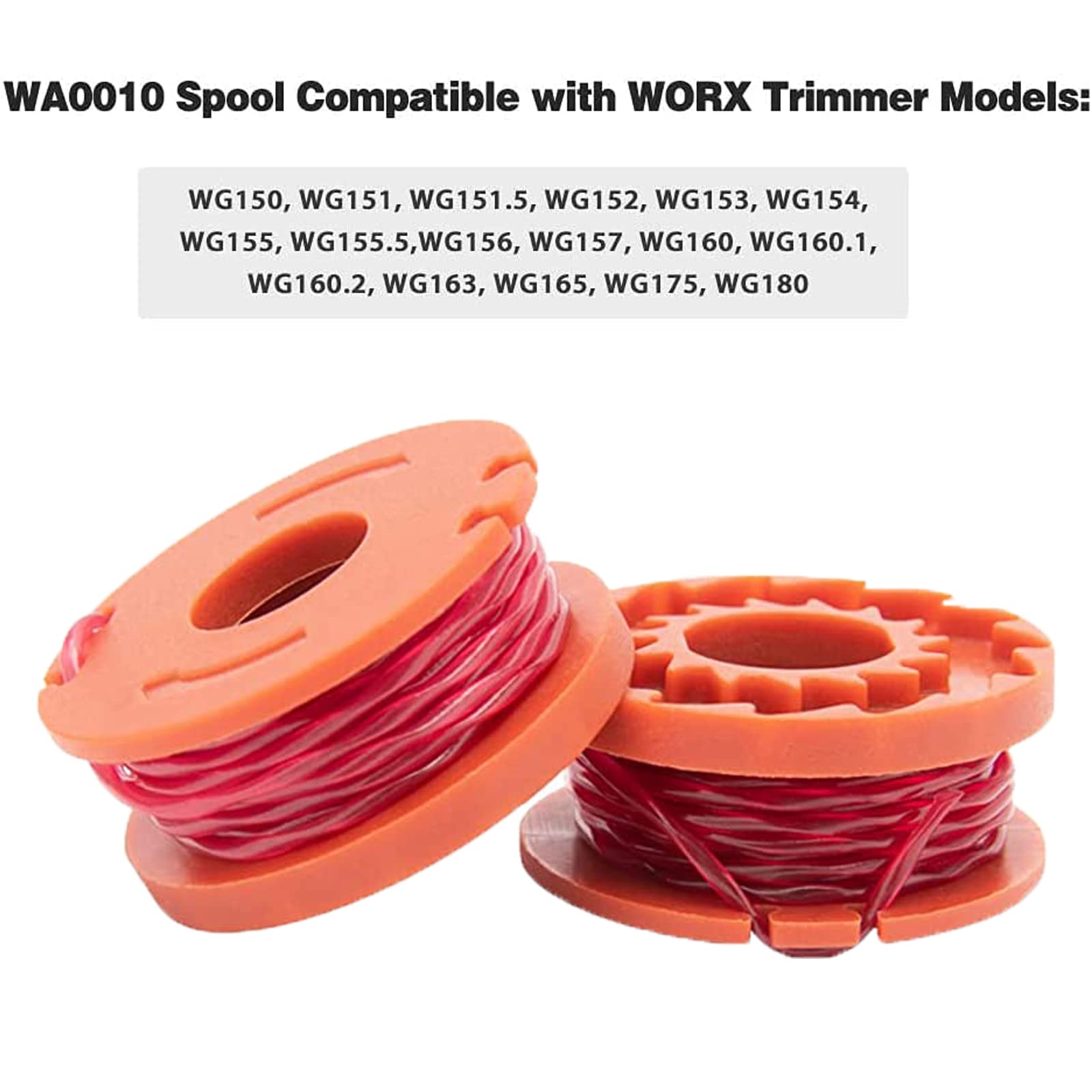 14 Pack Replacement Trimmer Spool Line for Worx WA0010 WA0004.1 - 0.065