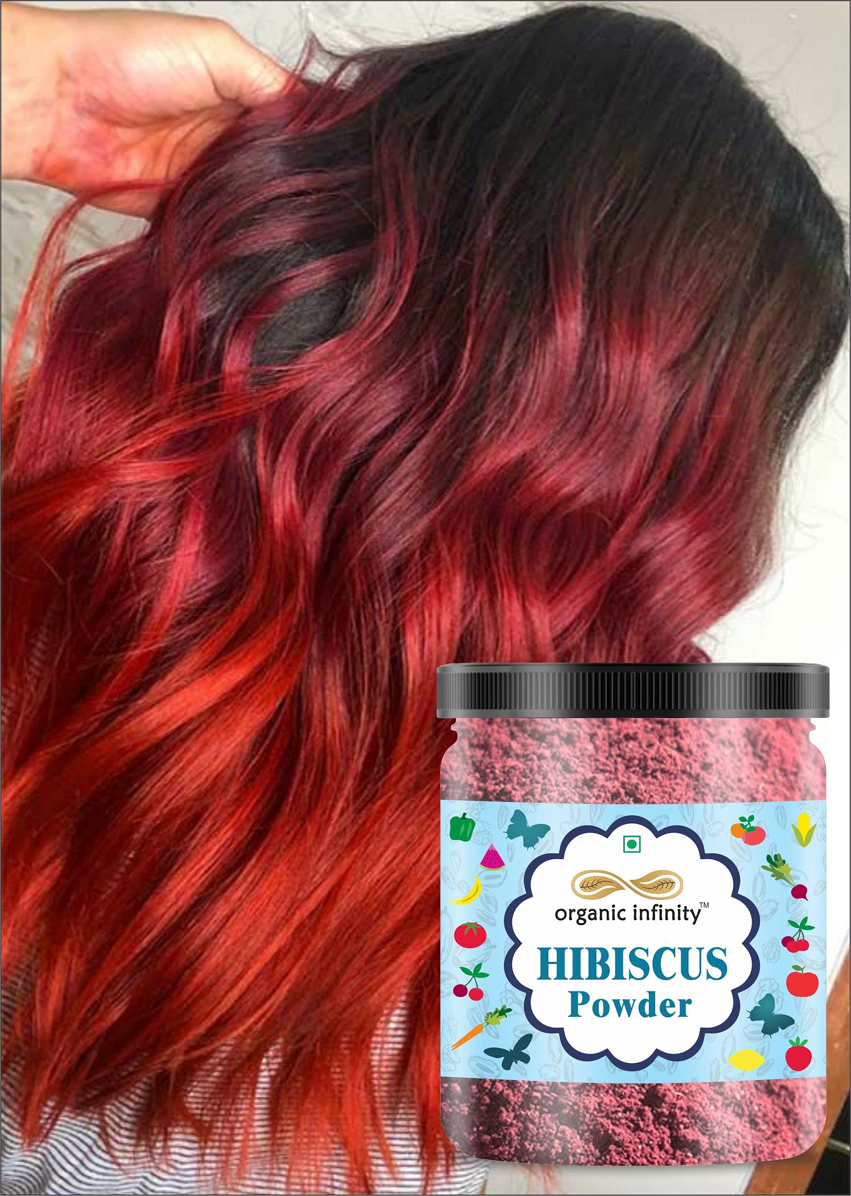 Organic Hibiscus Flower Powder for Hair Growth & Skin Care - 100g | Natural Hair Treatment, Face Mask Ingredient | Promotes Healthy Hair & Glowing Skin | DIY Beauty Recipes & Ayurvedic Remedies