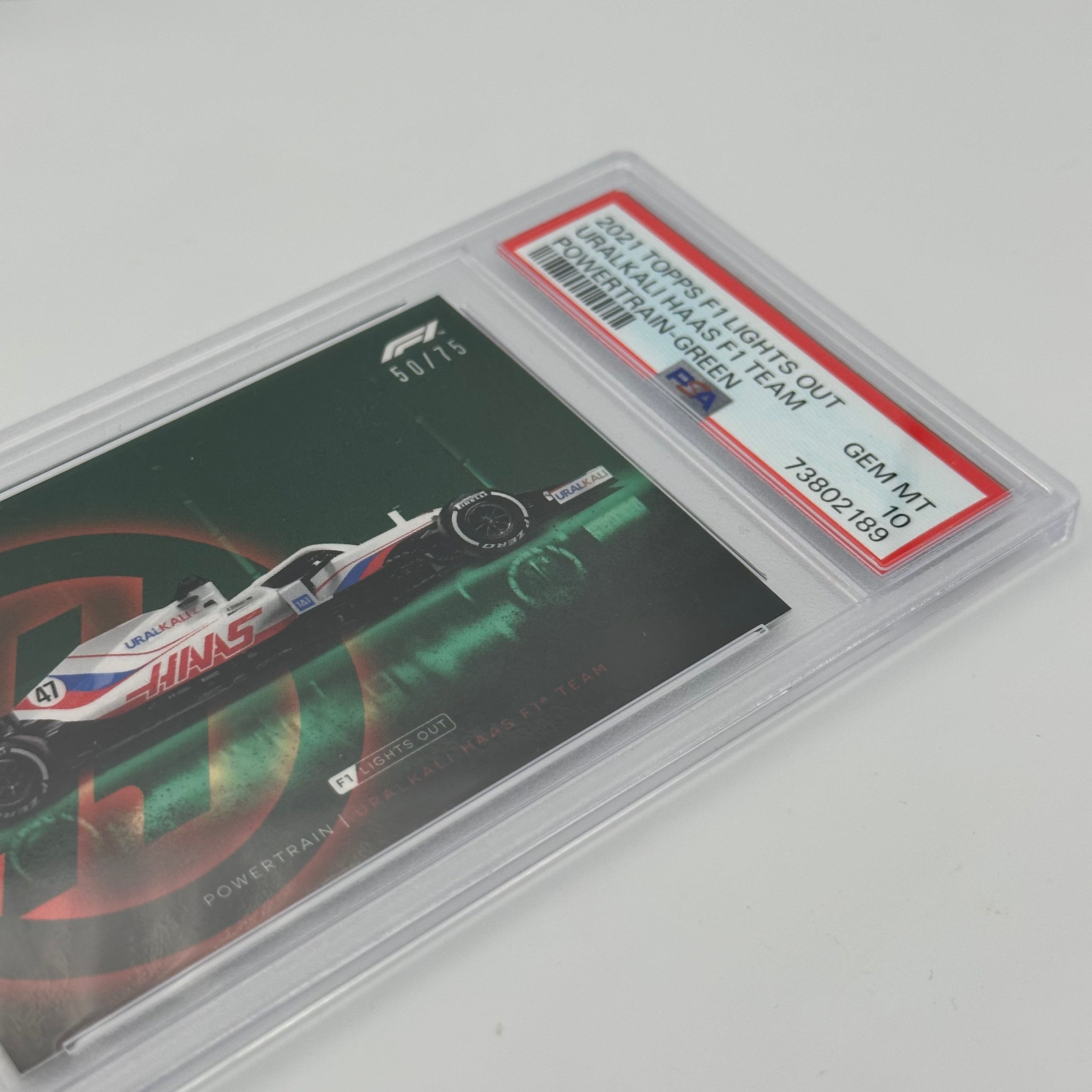 PSA 10 50/75 Uralkali Haas F1 Team Power Train Green - Perfect for F1 Collectors & Racing Enthusiasts, Ideal for Display & Investment
