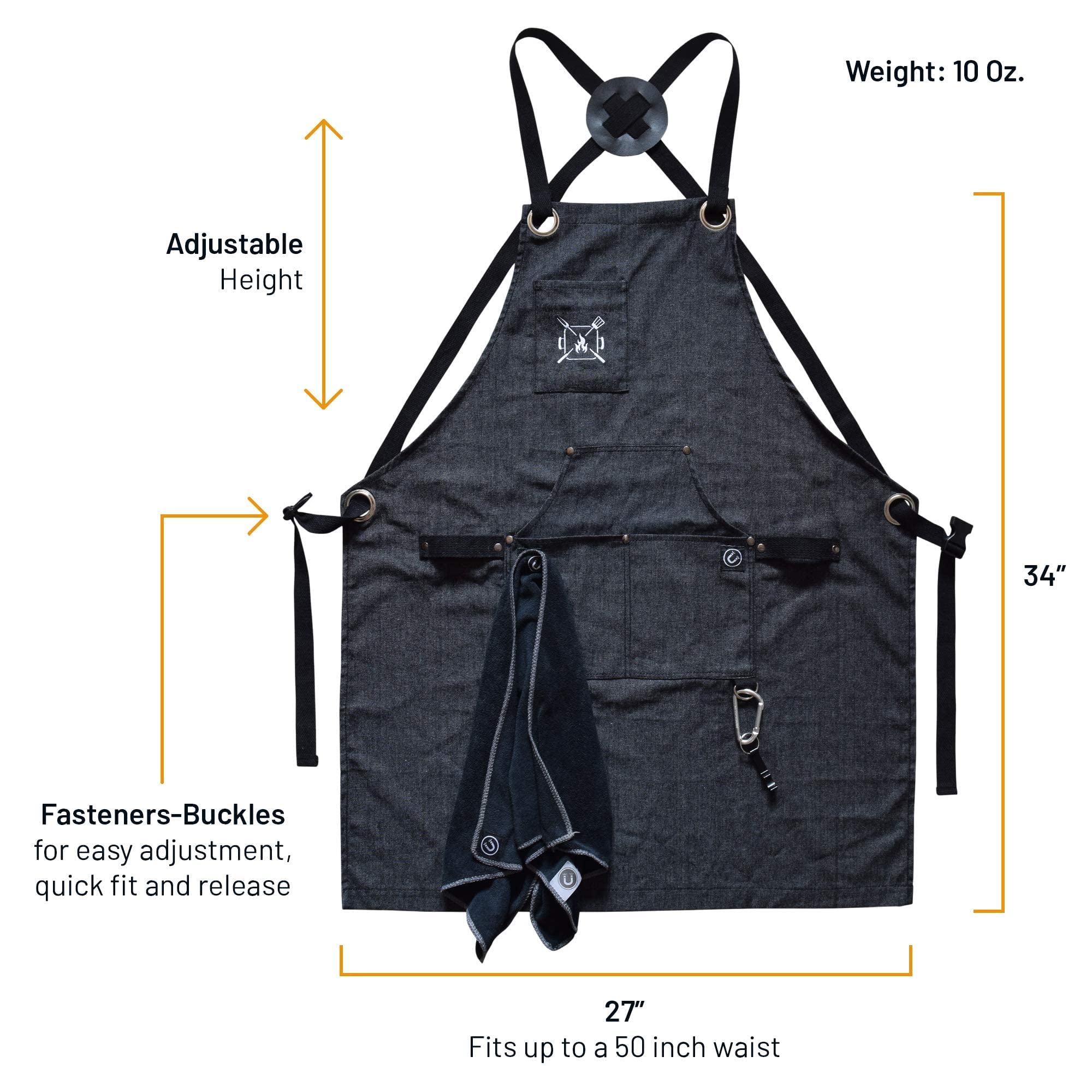 Professional Kitchen Chef Apron for Men & Women with Pockets - Durable Cooking, BBQ & Grill Apron for Chefs, Servers & Home Cooks | Perfect for Restaurants, Outdoor Grilling & Culinary Classes