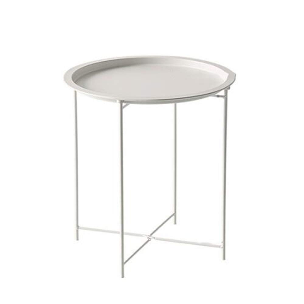 Foldable Round Coffee Table - Sturdy Side Tray for Bedroom & Living Room