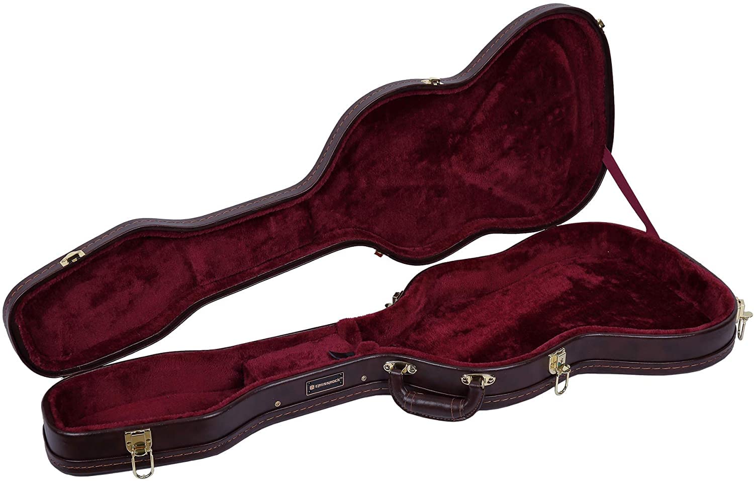 Crossrock CRW620STBR Electric Guitar Case - Fits Fender Telecaster & Stratocaster Style Guitars, Durable Brown Hard Shell Case - Perfect for Gigging, Travel & Stage Performances