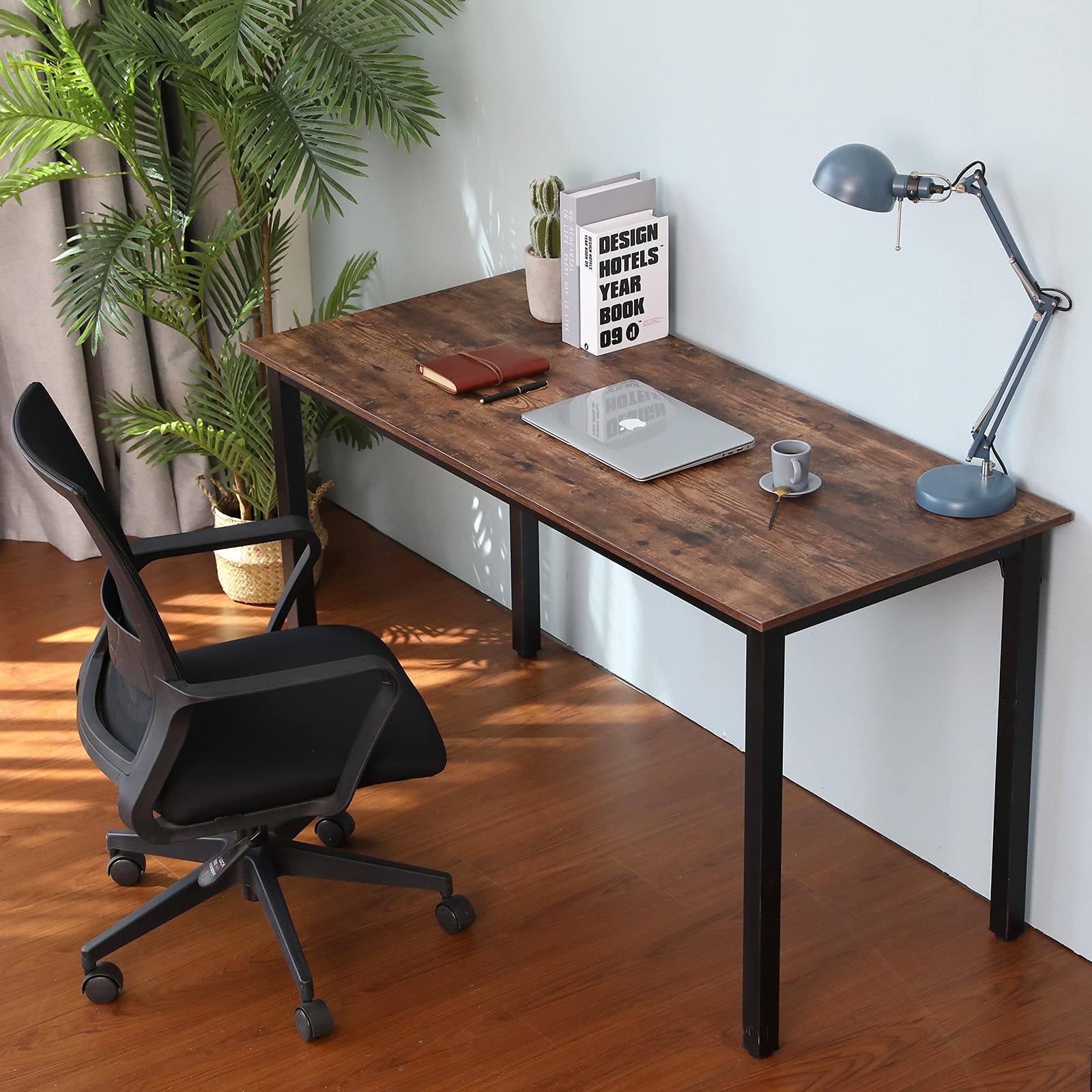 Modern Writing Computer Desk - Home Office Desk, Study & Gaming Table, Sturdy & Durable, Brown - Perfect for Remote Work, Online Classes & PC Gaming Setup
