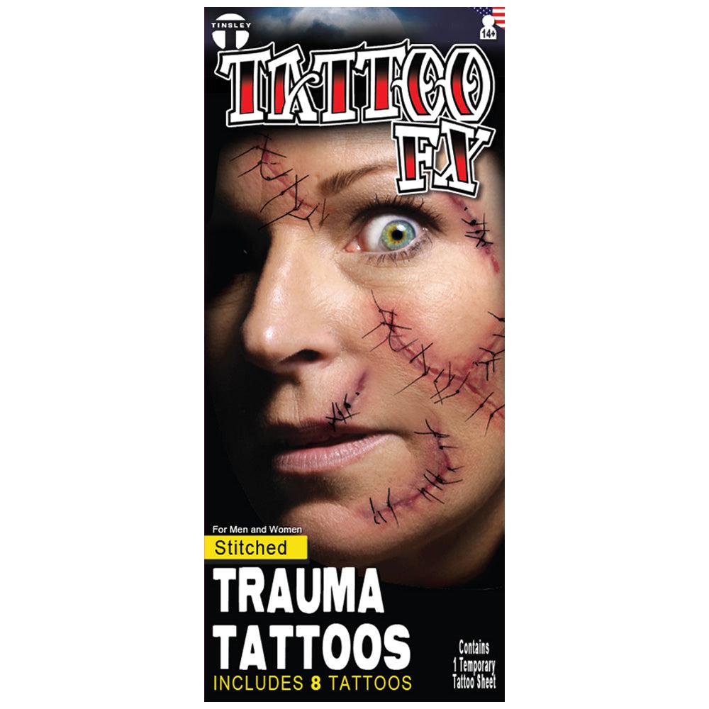 Tinsley Transfers Stitched Trauma FX - High-Quality Special Effects Makeup for Halloween, Cosplay, and Film Productions