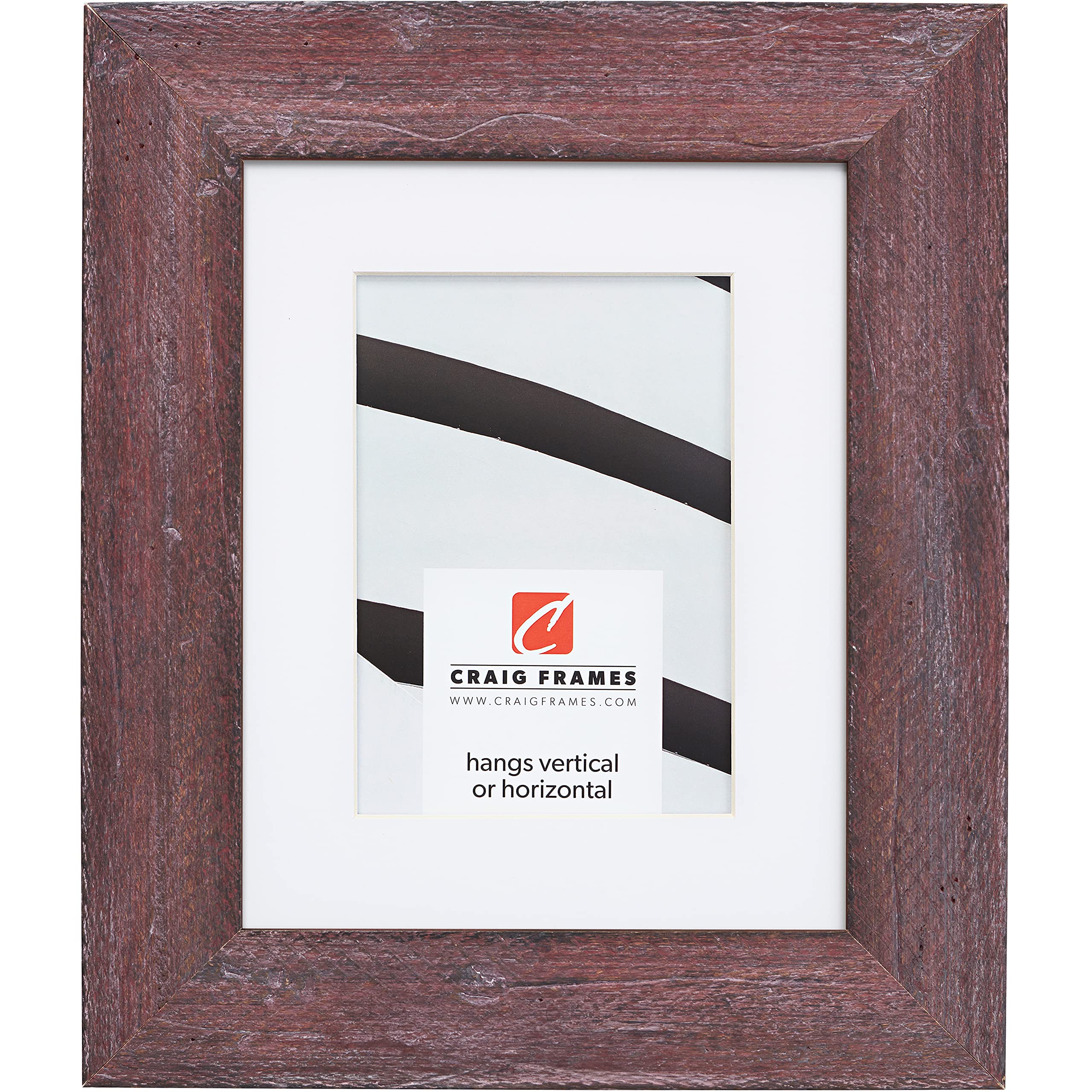 Craig Frames Hatteras 24x32 Inch Picture Frame - Rustic Red Boho Style with 20x28 Inch Mat for Photos | Perfect for Living Room, Bedroom & Office Decor