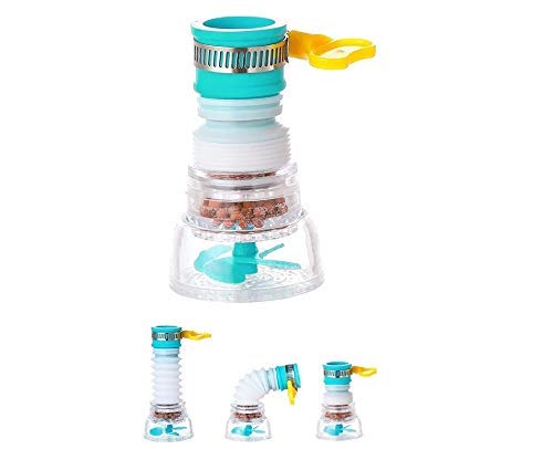 NOBILEA Flexible Kitchen Sink Faucet Extender - Anti-Splash Water Saving Rotatable Nozzle with Expandable Water Filter Shower Head - Perfect for Washing Dishes, Filling Pots & Cleaning Vegetables (Pack of 1)