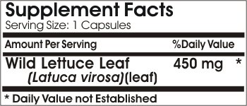 Wild Lettuce Leaf 450mg - 200 Capsules Natural Supplement, No Additives, Non-GMO, Vegan - Supports Relaxation & Sleep, Stress Relief, Pain Management