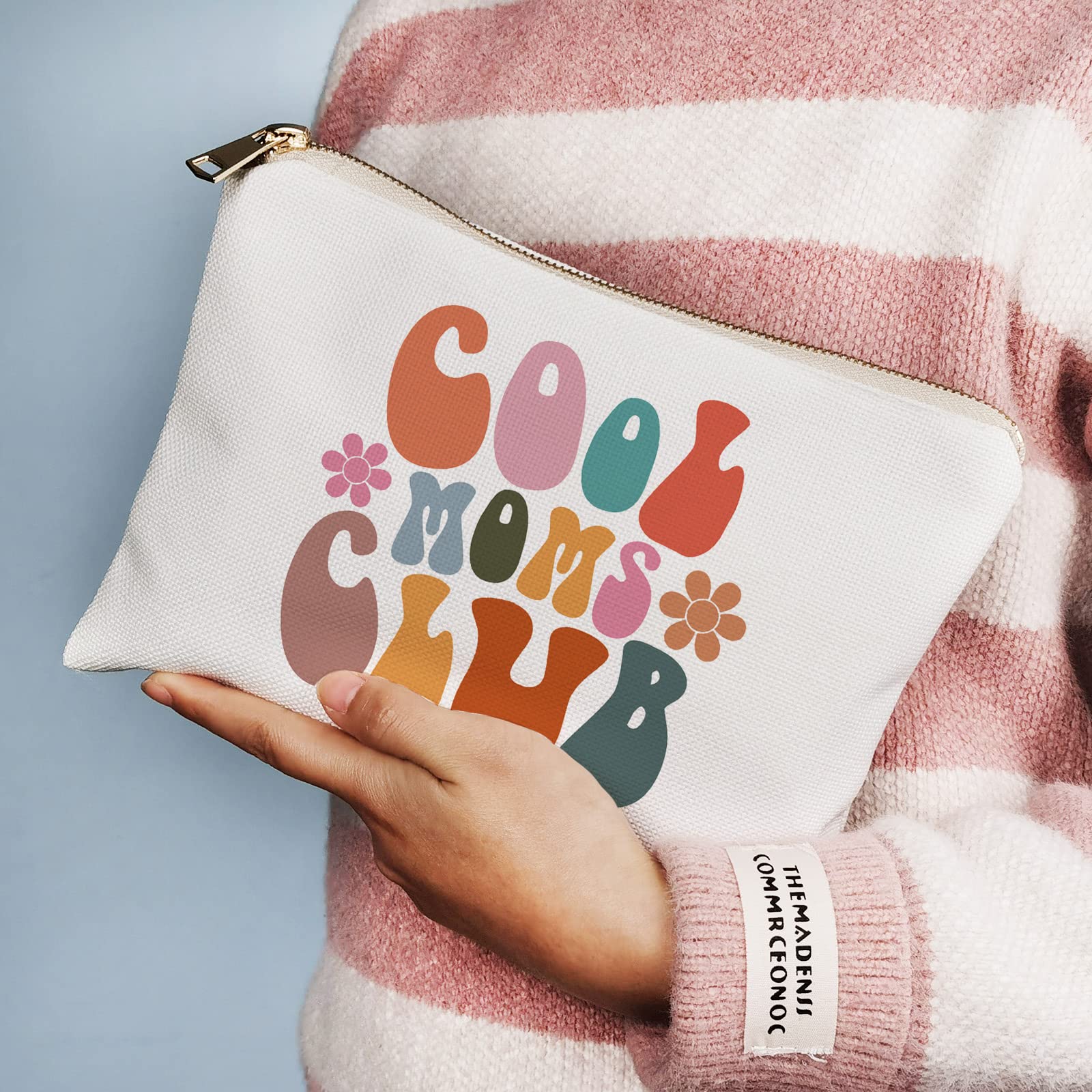 Stylish Cool Moms Club Makeup Bag - Premium Mother's Day Gift, Birthday Present for New Moms - Trendy Handbag for Everyday Use, Work & Travel