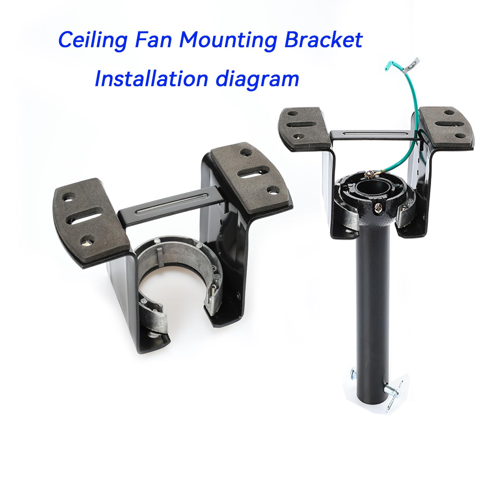 Black Ceiling Fan Mounting Bracket Kit - Heavy Duty Cathedral Canopy Adapter for Fan & Chandelier Installation | Perfect for Living Room, Bedroom & Outdoor Patio Lighting