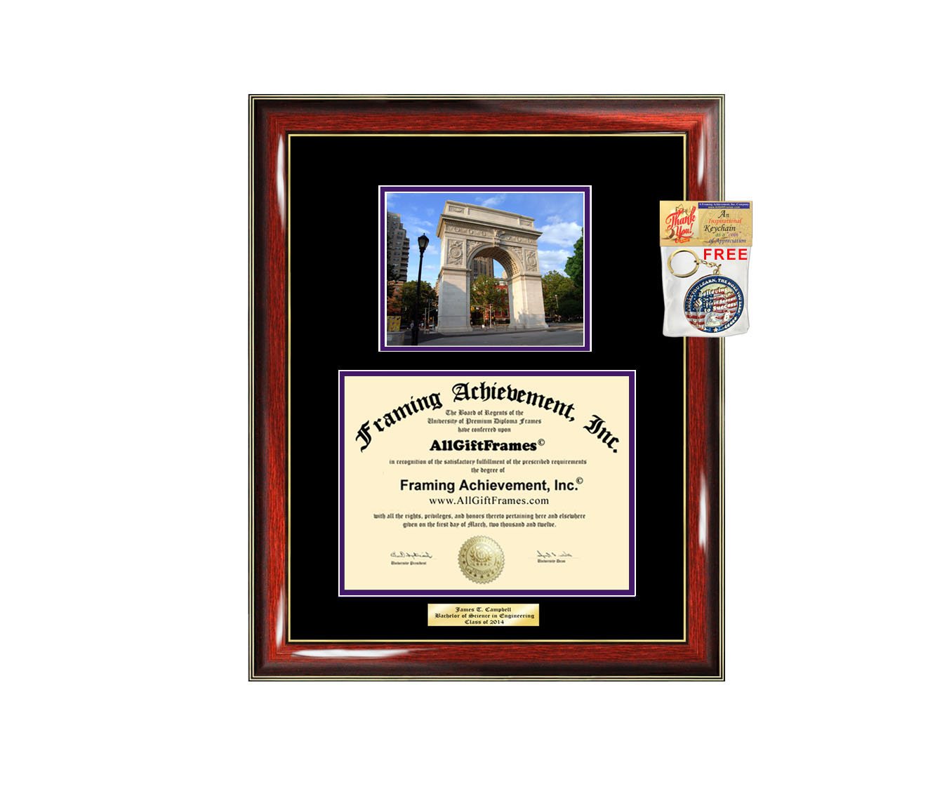 NYU Diploma Frame - Custom Graduation Certificate Holder for New York University Degrees, Photos & Documents | Perfect Graduation Gift for NYU Students & Alumni | Wall Display for Office, Home or Dorm Decor