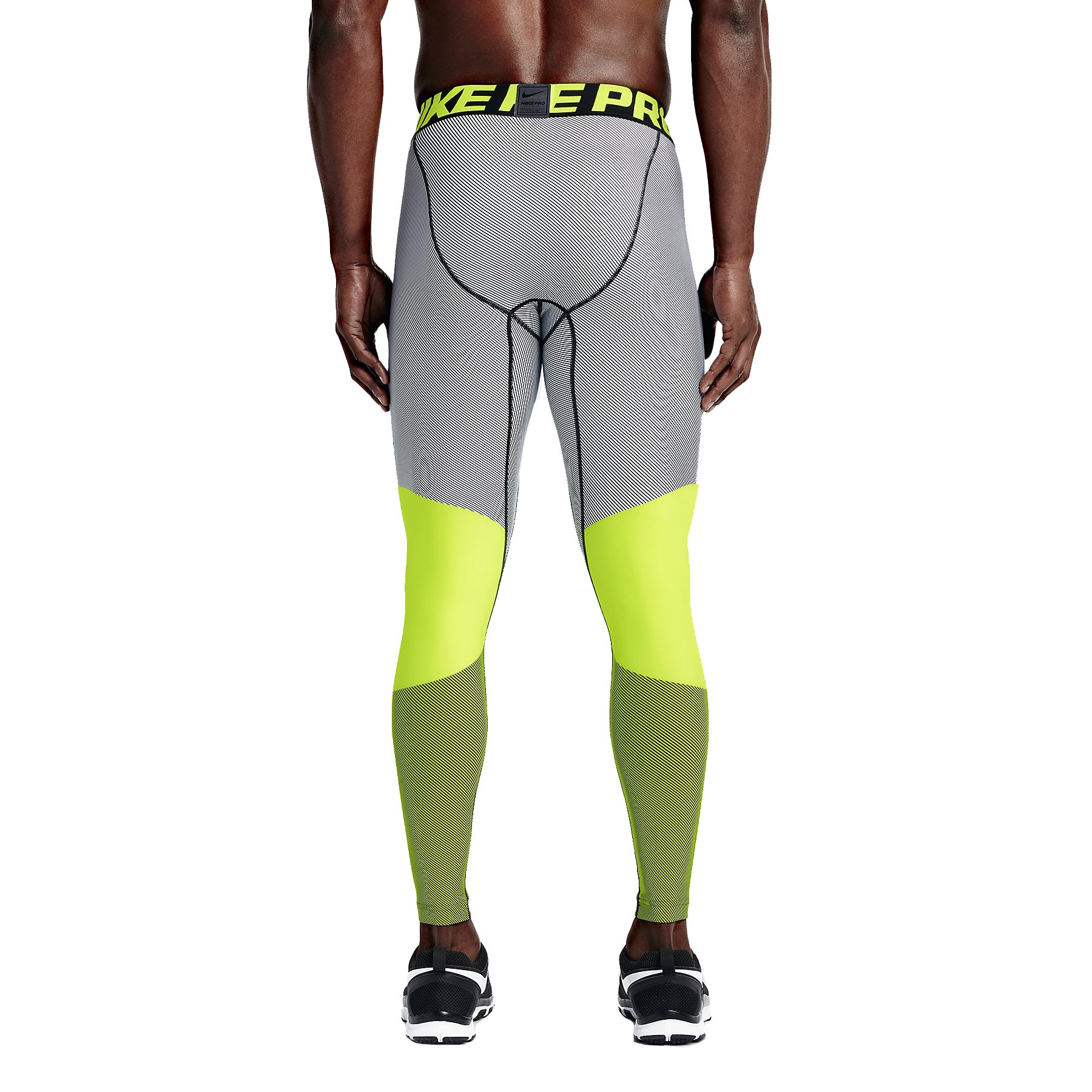Nike Hyperwarm Compression Tights for Men - Volt/Black, XL | Running & Training