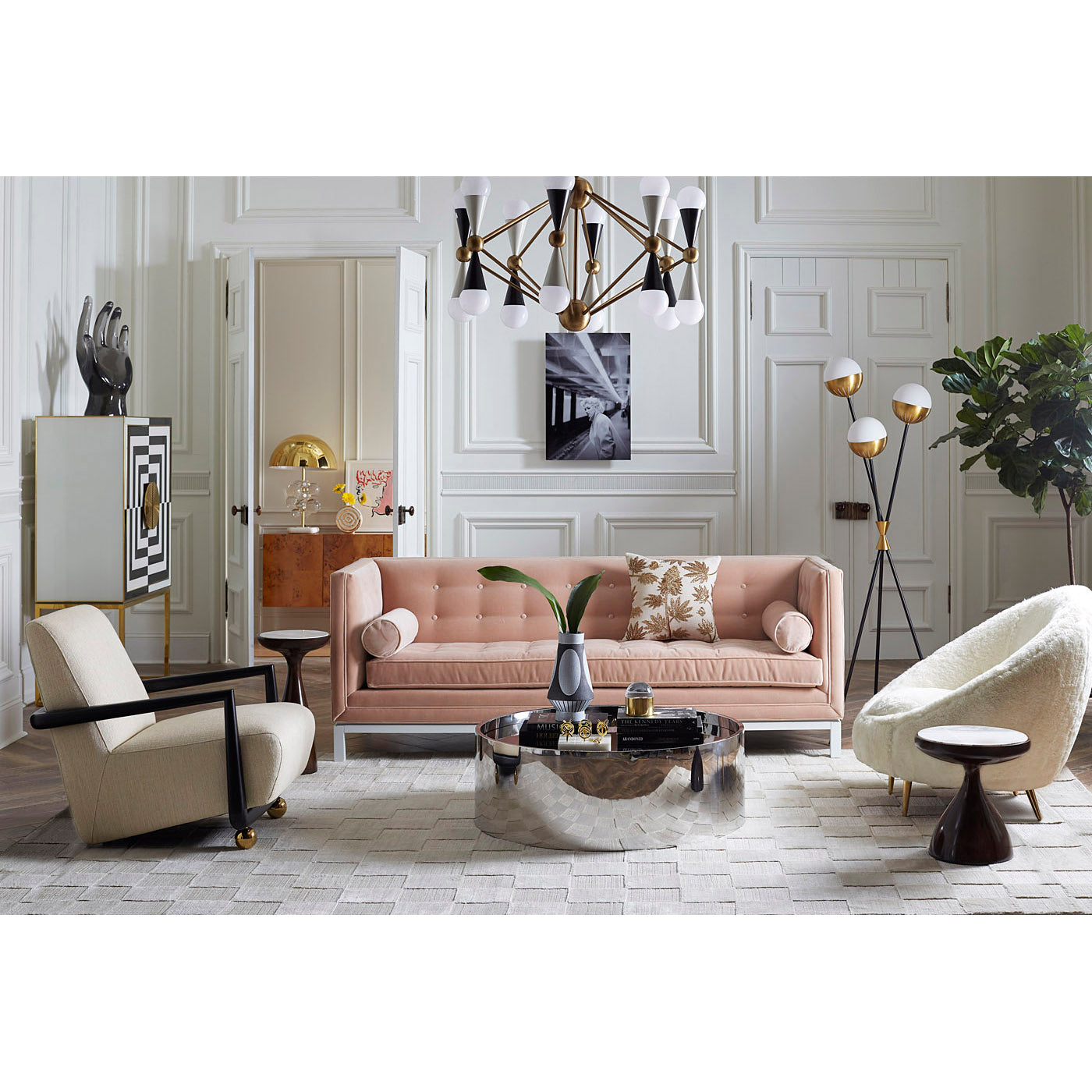 Modern Caracas Tripod Floor Lamp - Adjustable Height, 3-Light Bulb Capacity - Perfect for Living Room, Bedroom, or Office Lighting