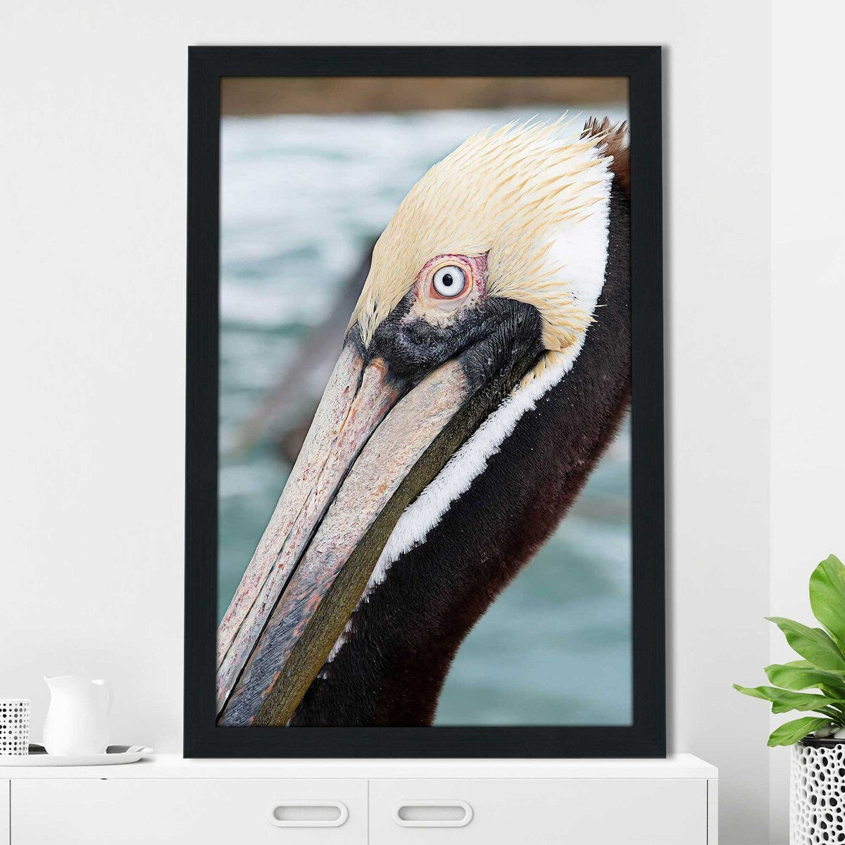 Bayside Pelican Vertical Acrylic Wall Art Print - Coastal Home Decor for Living Room, Bedroom & Office