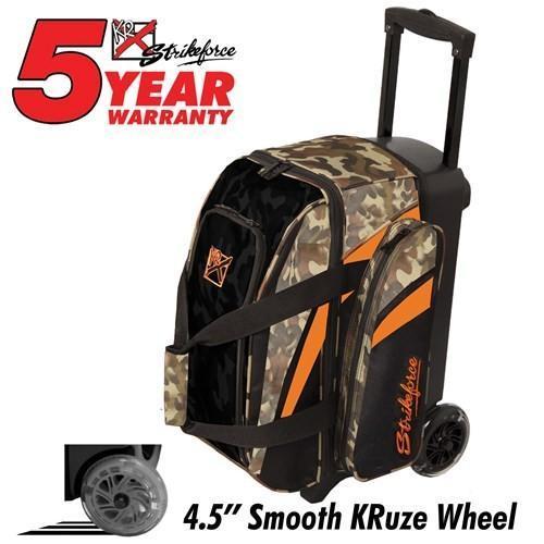 KR Strikeforce Cruiser Smooth Double Roller Camo Bowling Bag - Lightweight Rolling Bowling Ball Carrier with Durable Wheels for Men & Women - Perfect for League Play, Tournaments & Travel