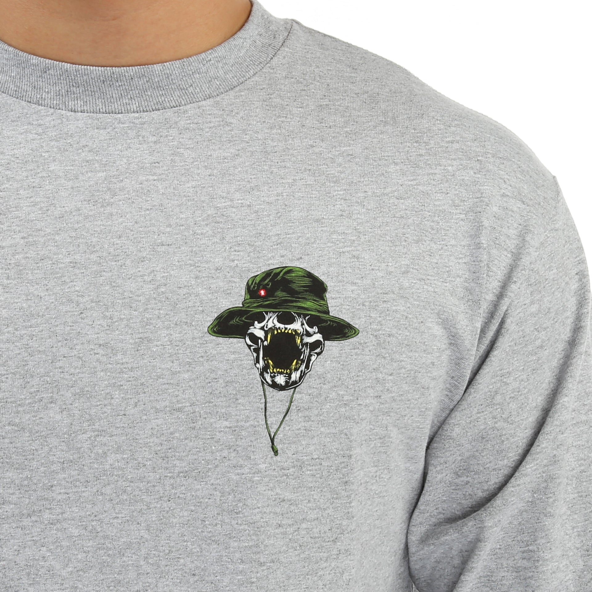 Grizzly Boonies Long Sleeve Tee - Heather Grey - Comfortable & Stylish for Outdoor Adventures & Casual Wear