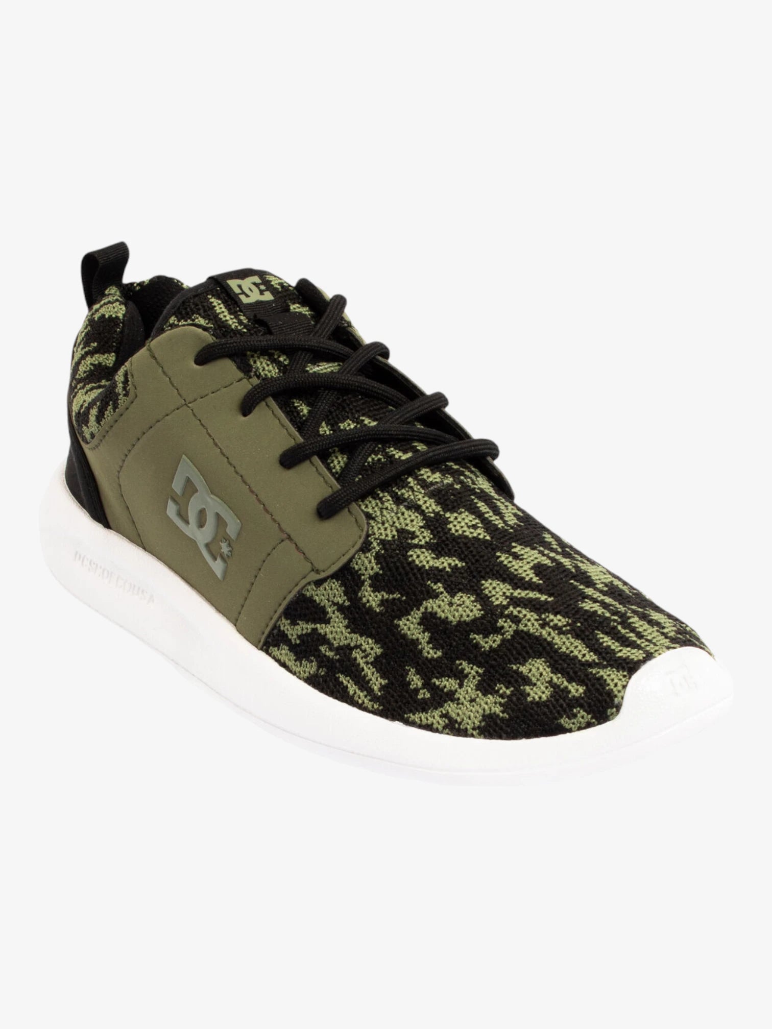 DC Midway Sn Knit Sneakers - Camouflage Green Men's Skate Shoes for Street Style & Casual Wear | Comfortable & Durable for Skateboarding & Everyday Use