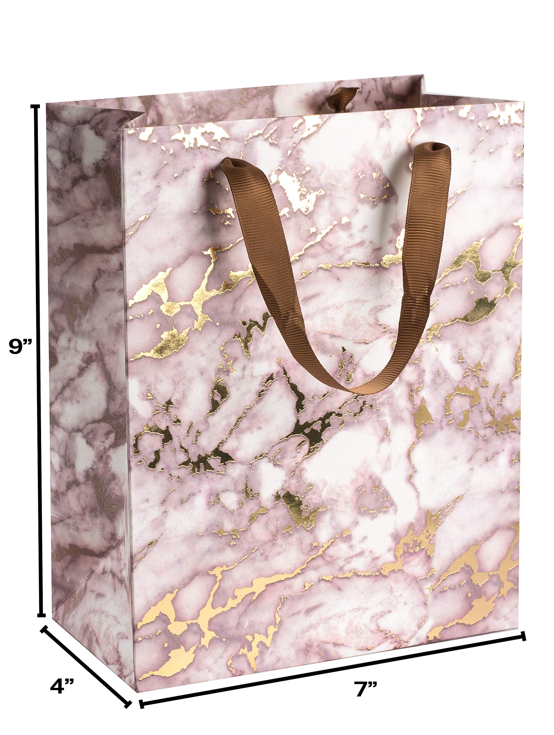 Elegant Marble Wedding Favor Bags - 12 Pack for Bridal Showers & Parties (9x7x4