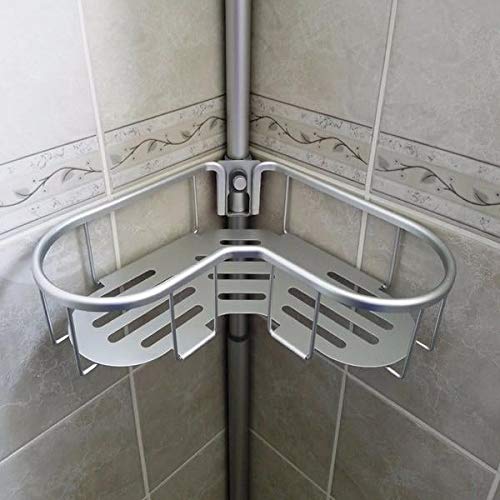Rustproof Shower Caddy - Satin Chrome Corner Shelf for Bathroom Organization | Space-Saving Shower Storage for Shampoo, Soap & Bath Essentials