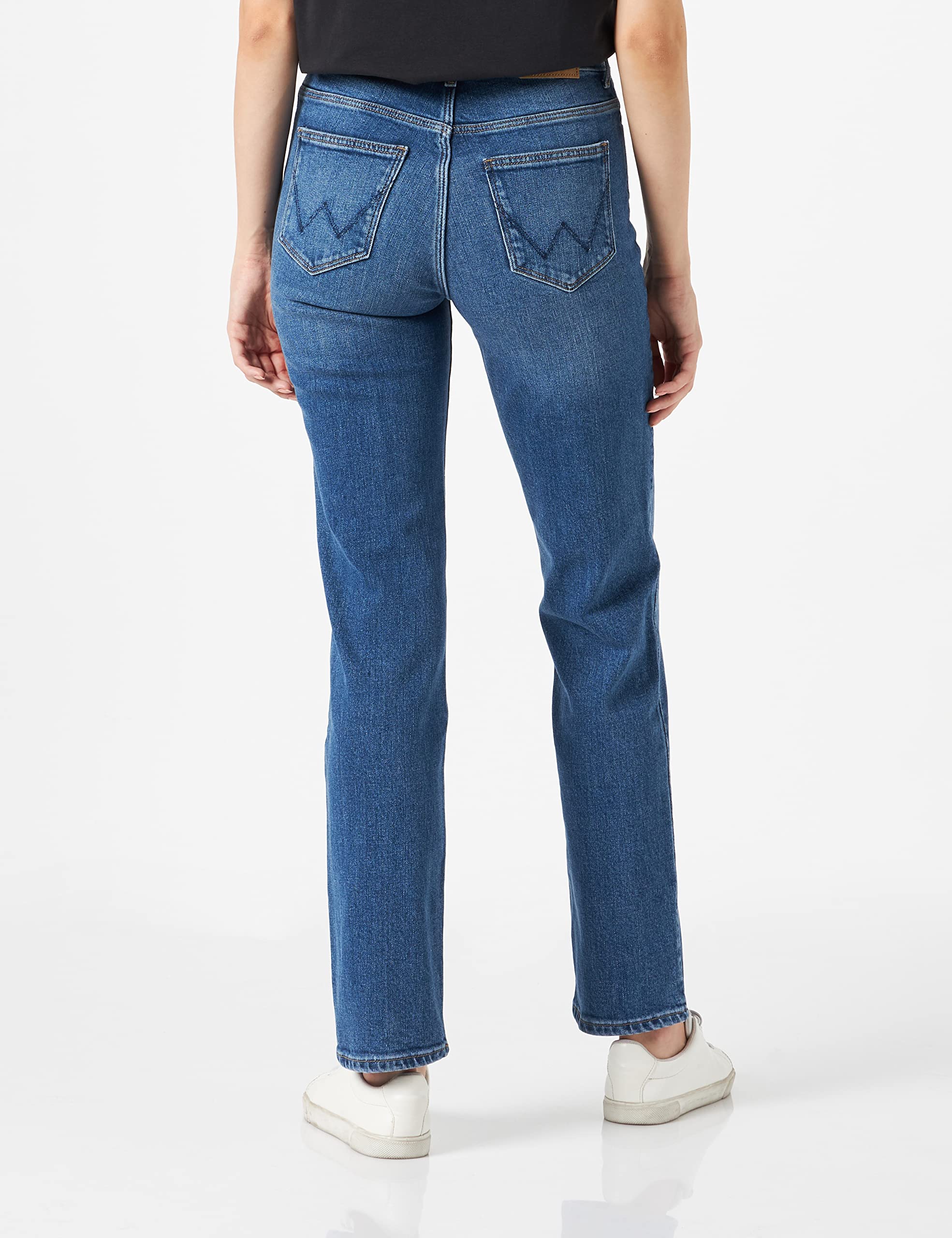 Wrangler Women's Straight Fit Airblue Jeans - Comfortable Denim Pants for Casual Wear & Everyday Outfits | Perfect for Work, Shopping & Weekend Activities