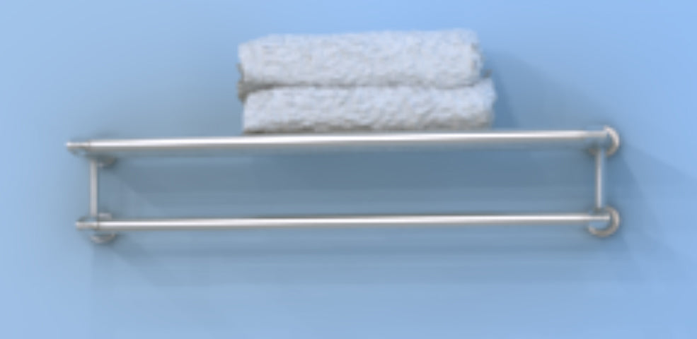 Modern Series Bathroom Towel Shelf - Rustproof Stainless Steel Wall Mounted Rack for Kitchen, Bathroom & Laundry Organization