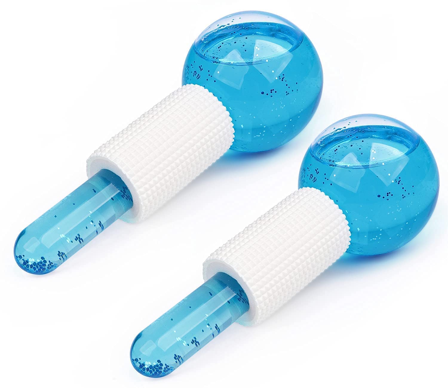 NVF Ice Roller Globes - 2PCS Crystal Glass Facial Massager for Redness Soothing, Wrinkle Reduction & Skin Tightening | Cold Therapy Beauty Tool for Puffy Eyes, Acne Relief & Post-Workout Recovery | Multicolor | Perfect for Morning Routine & Spa Night Self-Care