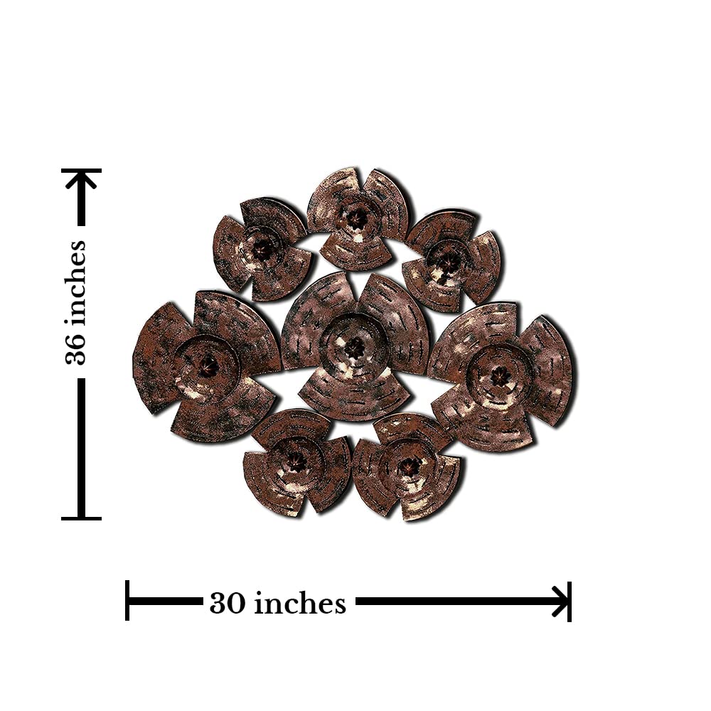 DecorShore Contemporary Metal Wall Art Set - Framed Modern Home Decor in Bronze & Copper - Large Wall Decor for Living Room, Bedroom & Office