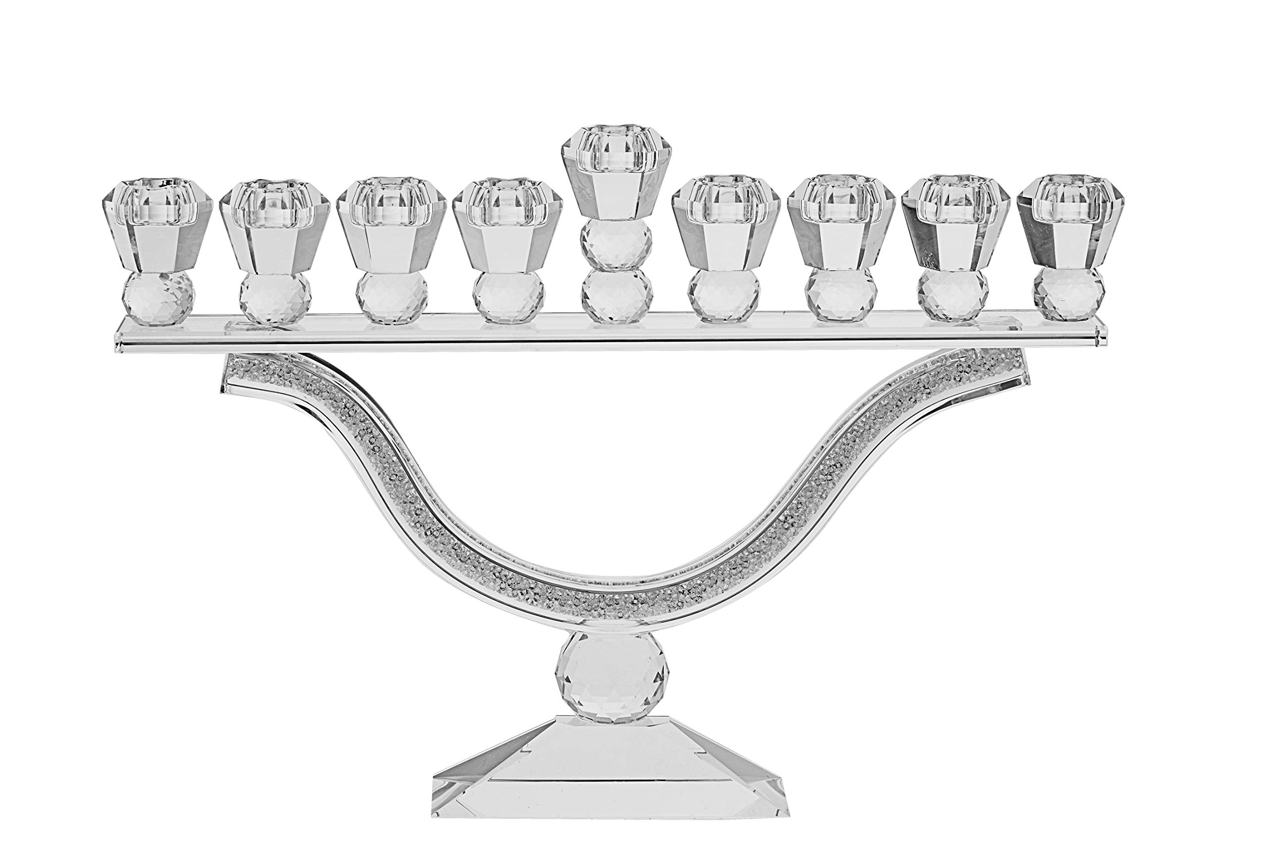 Handmade Crystal Stone Hanukkah Menorah for Standard Candles - Elegant Branch Menorah Style - 10