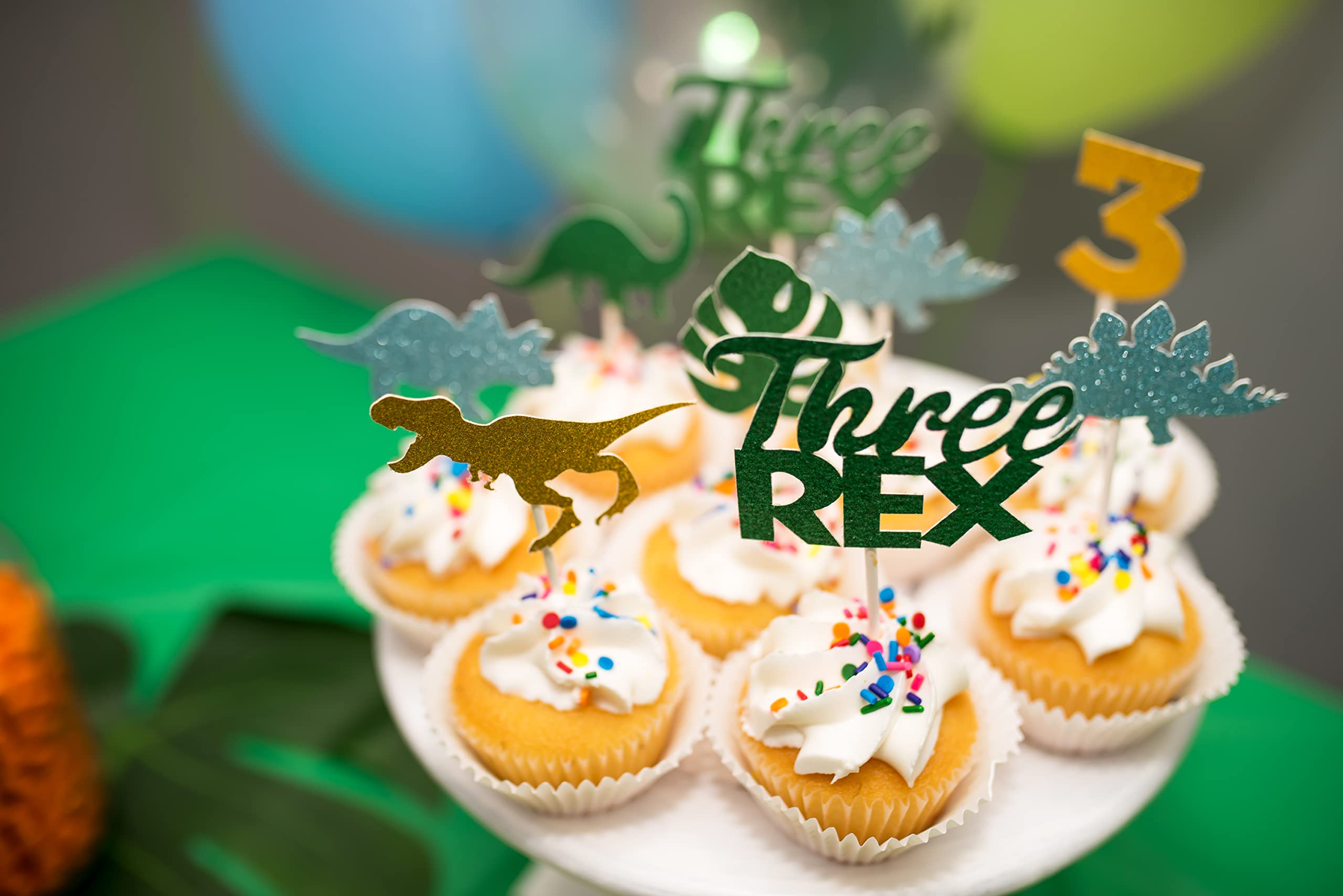 Rex Dinosaur Birthday Party Decorations Set - 3 Dino Banners & Balloons for Boys 3rd Birthday - Perfect for Jurassic Themed Parties, Dinosaur Lover's Celebration, and Kids Birthday Decor