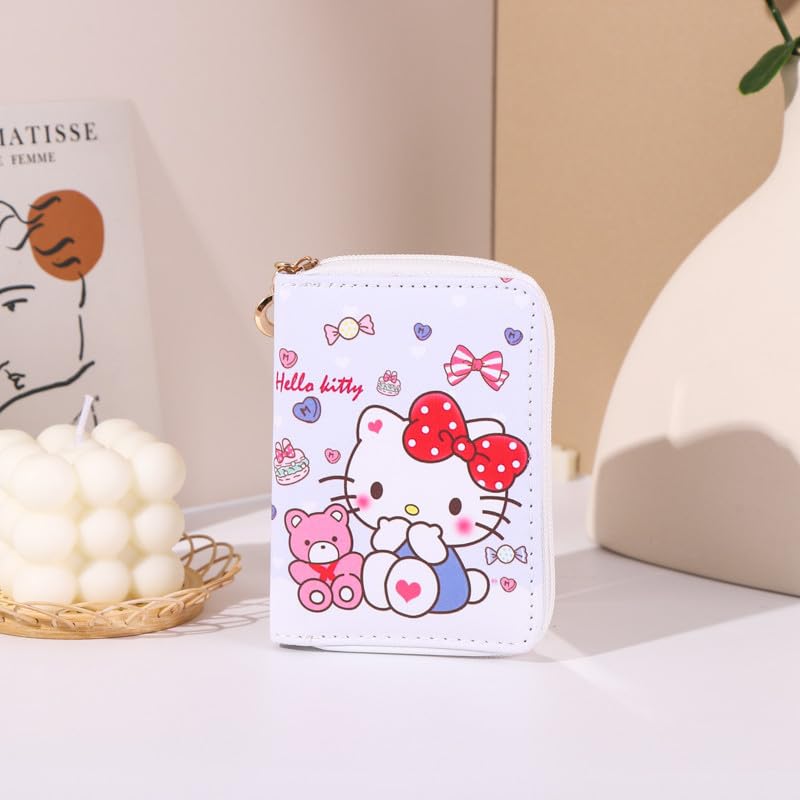 Cute Cartoon Wallet for Women & Girls - Small PU Leather Zipper Coin Purse with Credit Card Slots & Keychain - Anime Design - 2 Piece Set (Cartoon Wallet-02) - Perfect for Everyday Use, Travel & Gift Giving
