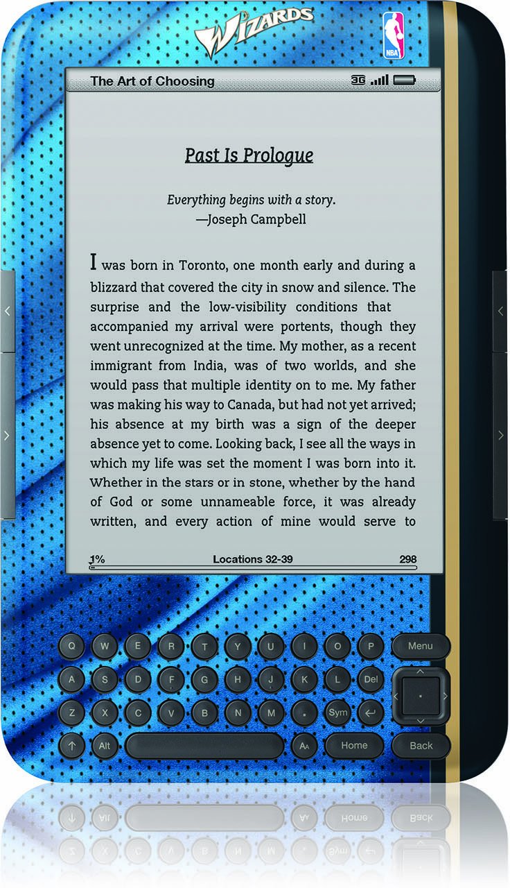 Washington Wizards Custom Skin for Kindle Keyboard - Protective Vinyl Decal Cover with Anti-Slip Grip | Perfect for Reading, Travel & Gifts