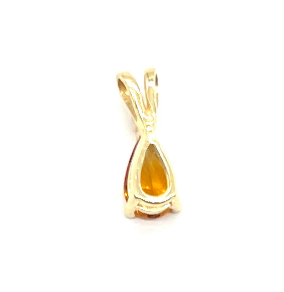 Exquisite Pear Shaped Citrine and Diamond Pendant Necklace - Elegant 14K Gold Jewelry for Women - Perfect Gift for Birthday, Anniversary & Special Occasions