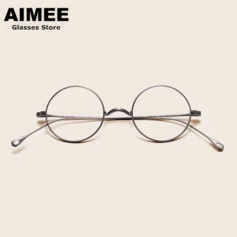 Stylish Aimee Unisex Full Rim Small Round Titanium Eyeglasses 11136 - Lightweight & Durable Frame for Reading, Work, and Everyday Wear