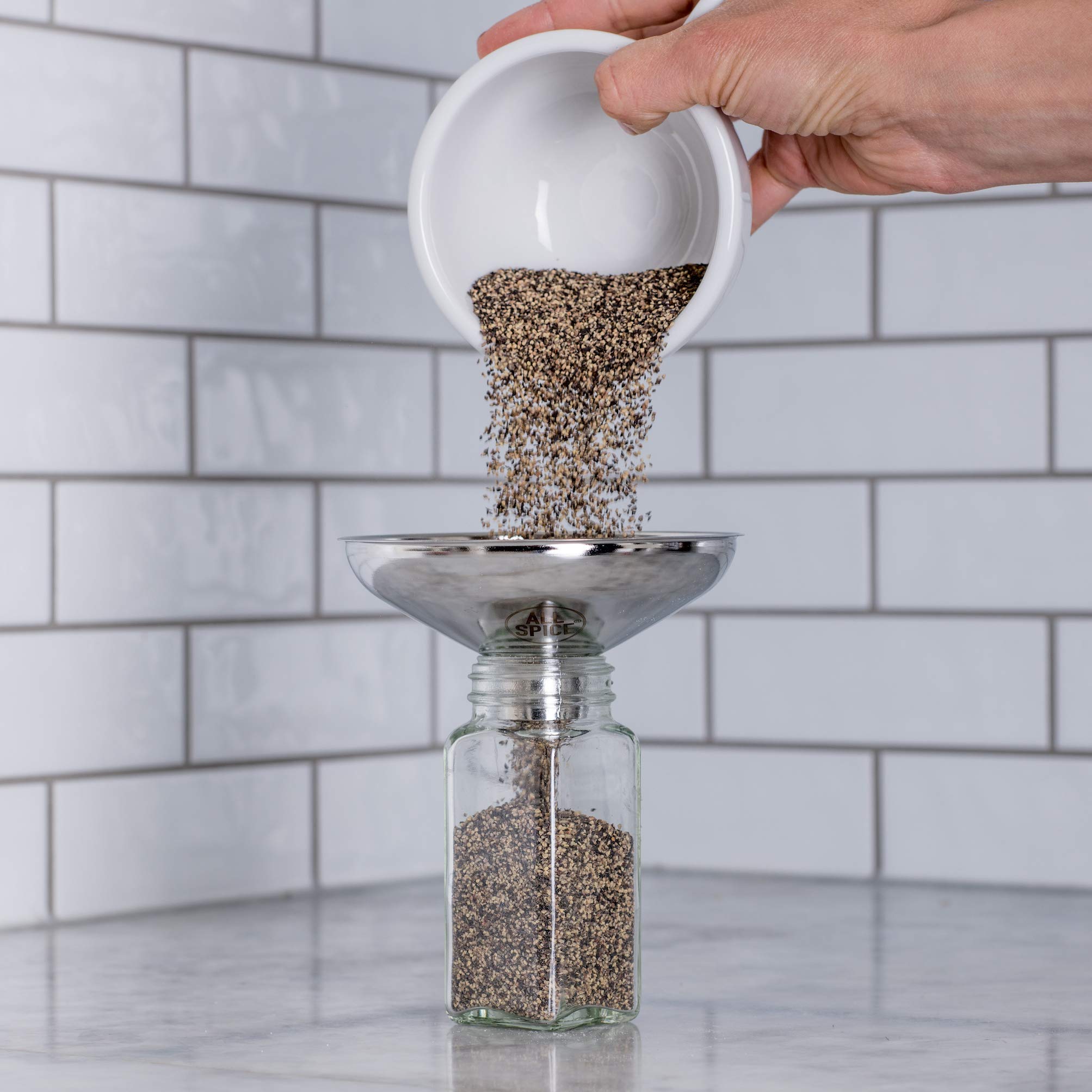 Premium AllSpice Spice Funnel - 18/8 Stainless Steel with 1