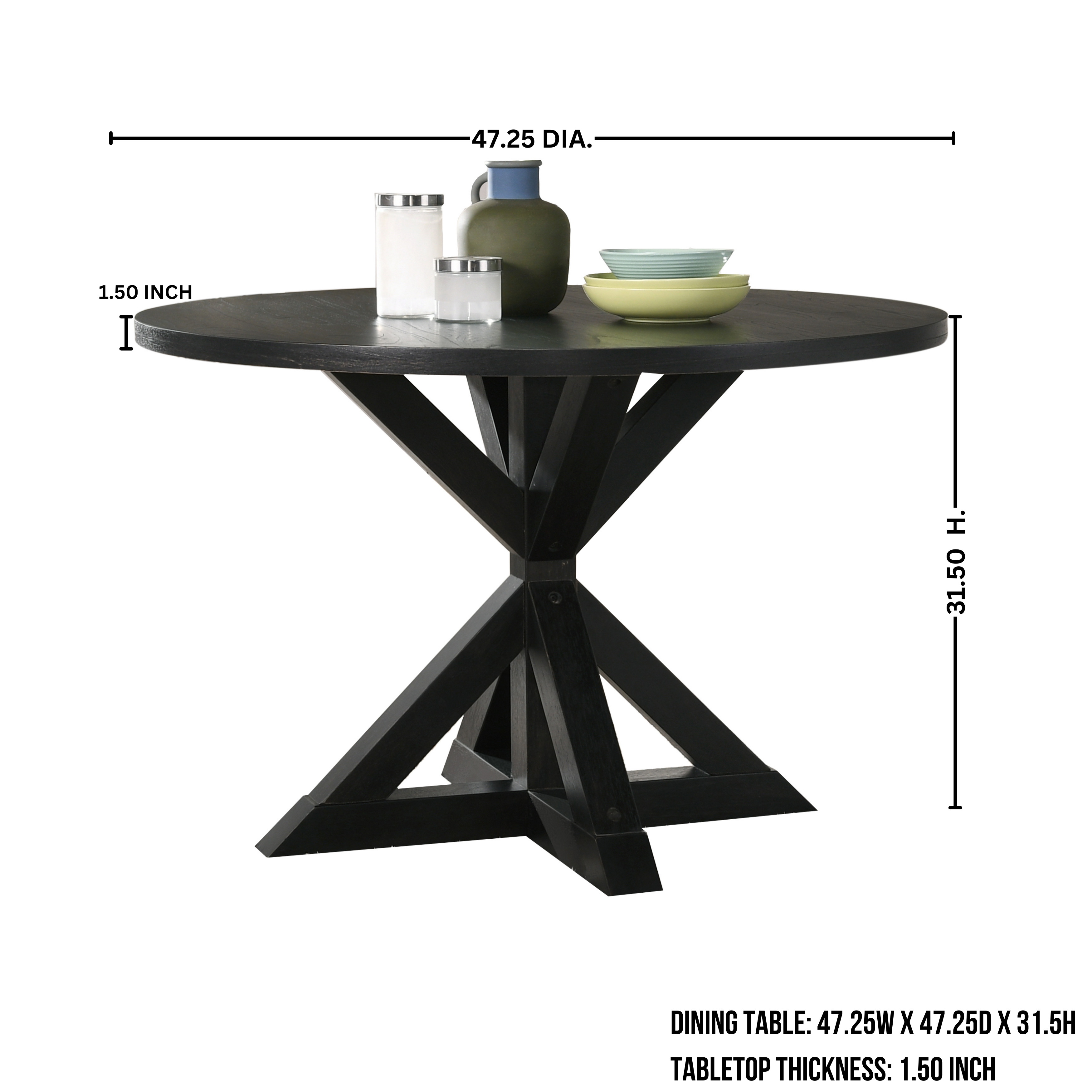 Roundhill Furniture Banff 5-Piece Dining Set - 42