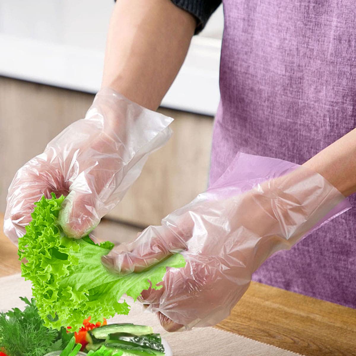 APQ Clear Non-Sterile Polyethylene Gloves - Disposable Food Handling Gloves for Cleaning, Cooking, Supermarkets & Food Service - Perfect for Kitchen, Janitorial & Retail Use