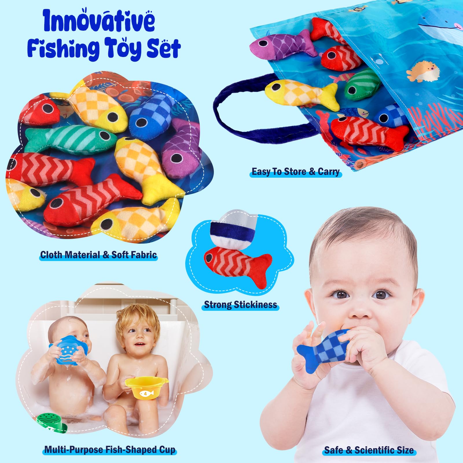 **Fozcmisw Montessori Baby Fishing Toy for 1-3 Year Old Boys & Girls - Early Learning Motor Skill Toy for 6-12 Months, Toddler Educational Gift (Perfect for Birthday, Christmas & Sensory Playtime)**