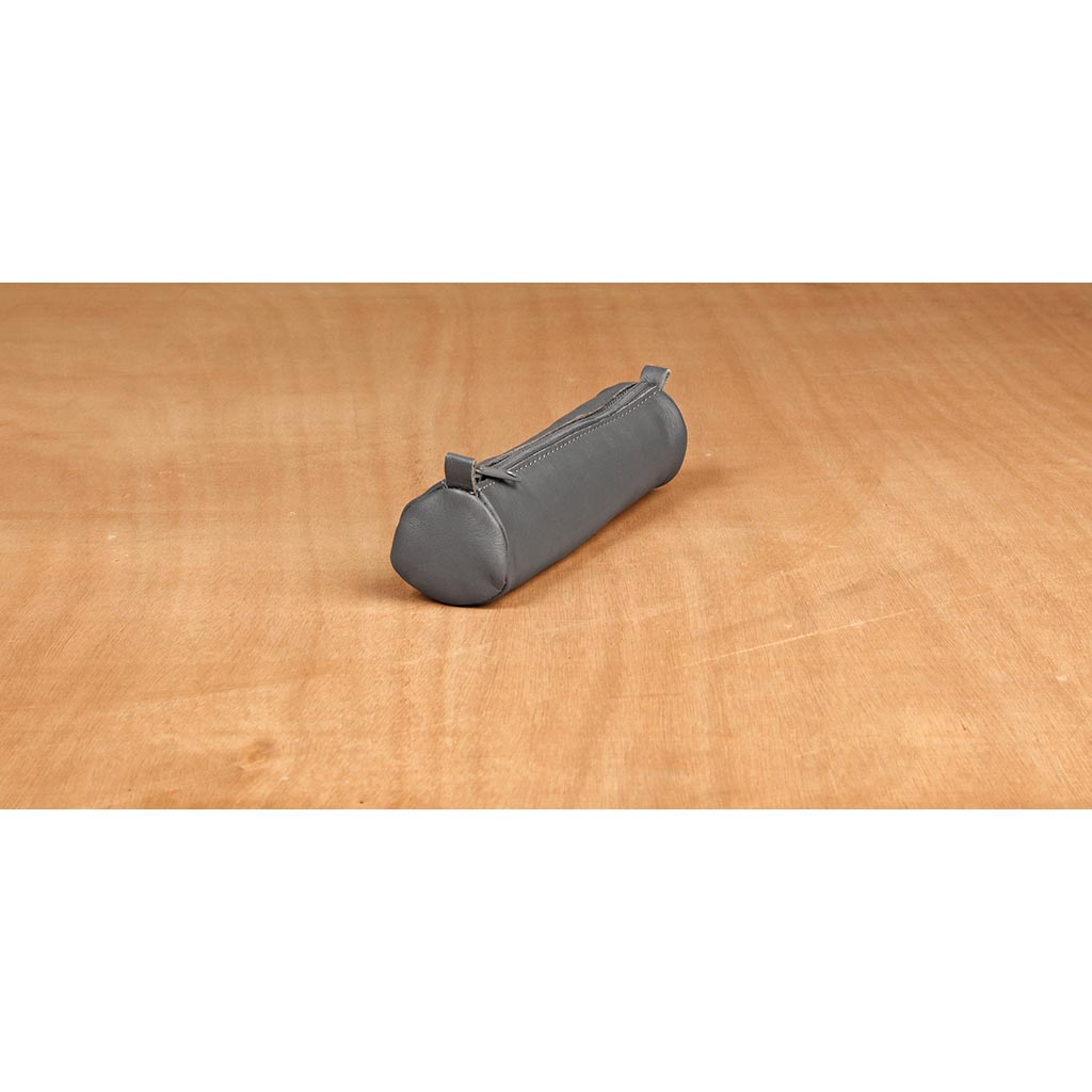 Round Small Grey Pencil Case for School & Office - Age Bag Organizer for Kids, Teens & Adults - Perfect for Backpacks, Desks & Travel Accessories