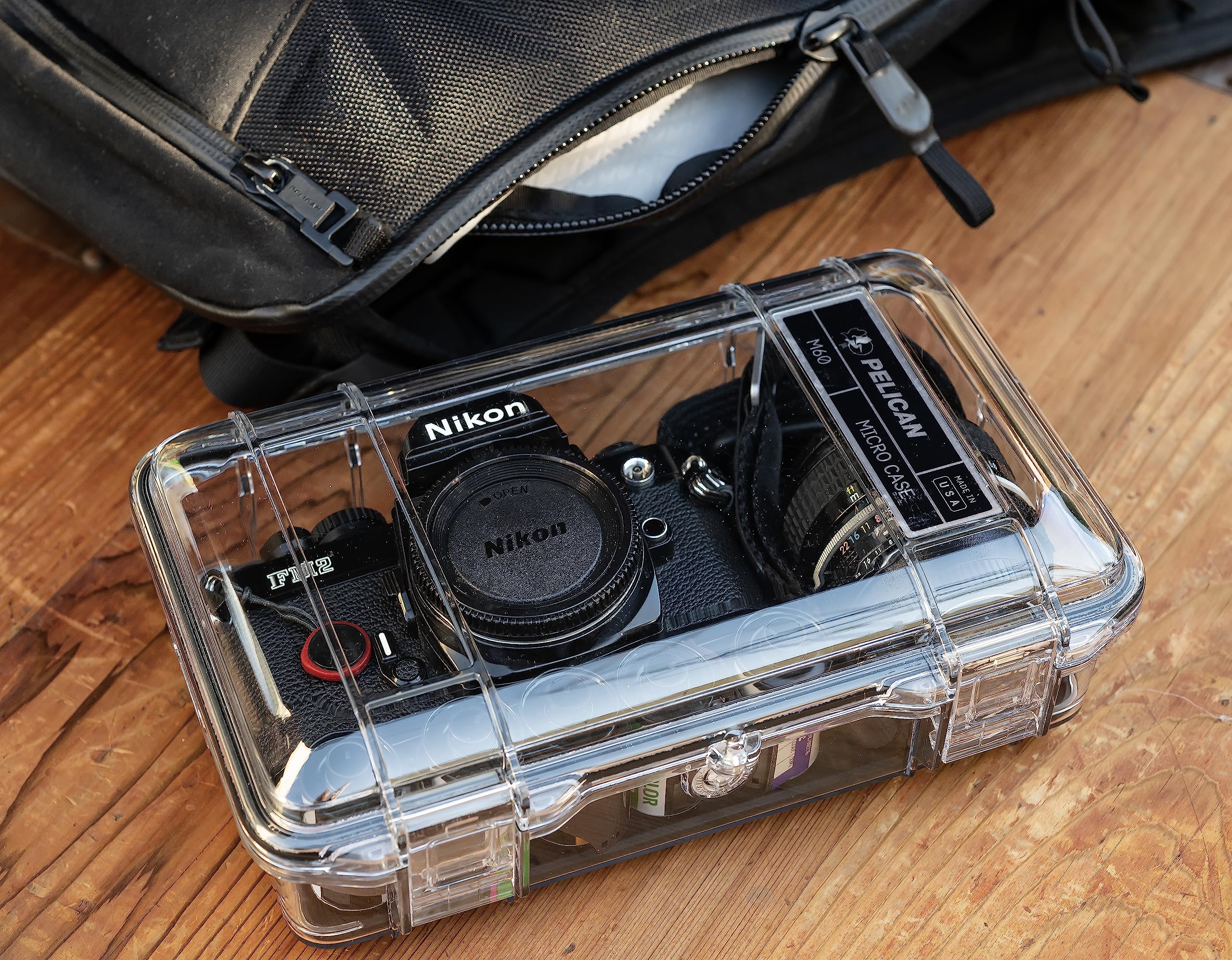 **Pelican M50 Micro Waterproof Case - Dry Box for iPhone, GoPro, Cameras | Shockproof, Dustproof, Airtight Protection | Perfect for Camping, Fishing, Hiking, Kayaking & Beach Adventures (Black/Clear)**